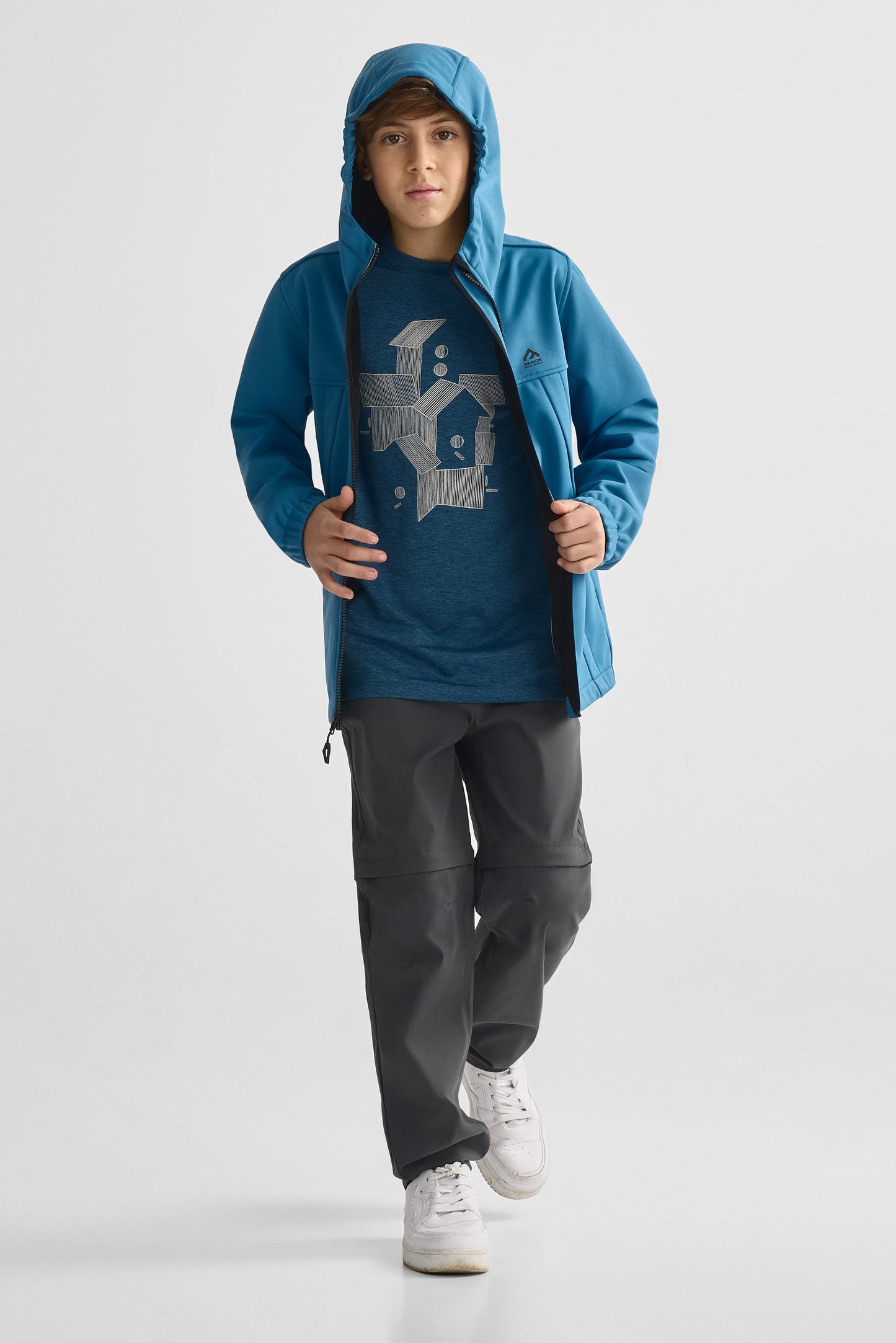 Pantalon convertible genoux ergonomiques - Ado garçon && CHARBON