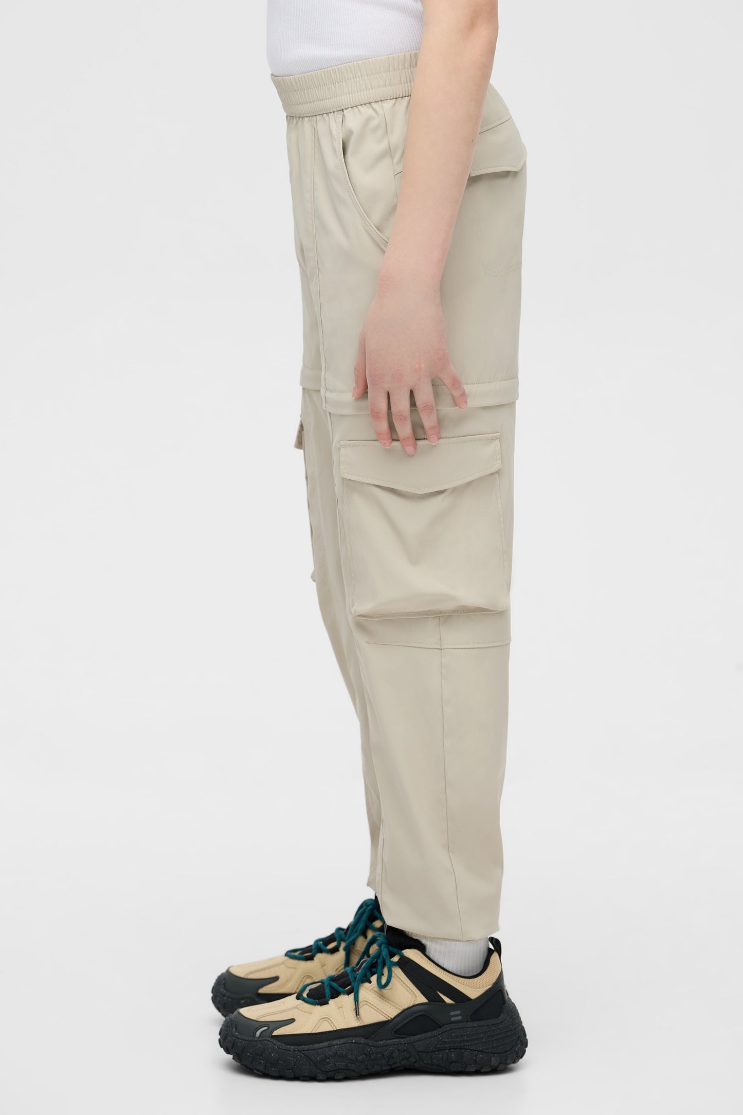 Pantalon cargo convertible antifroissement - Ado fille && GRIS