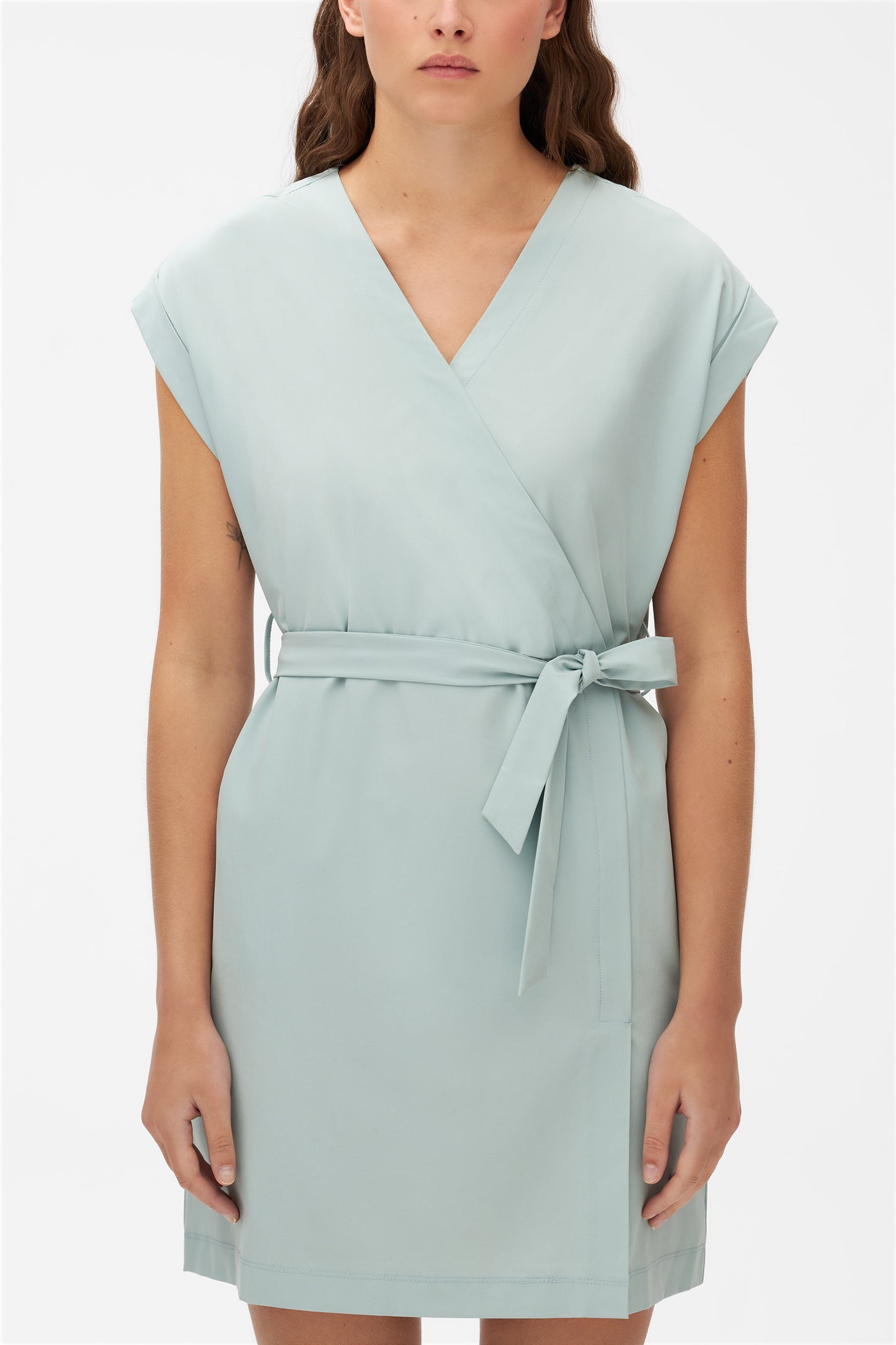Robe cache-cœur à séchage rapide - Femme && VERT
