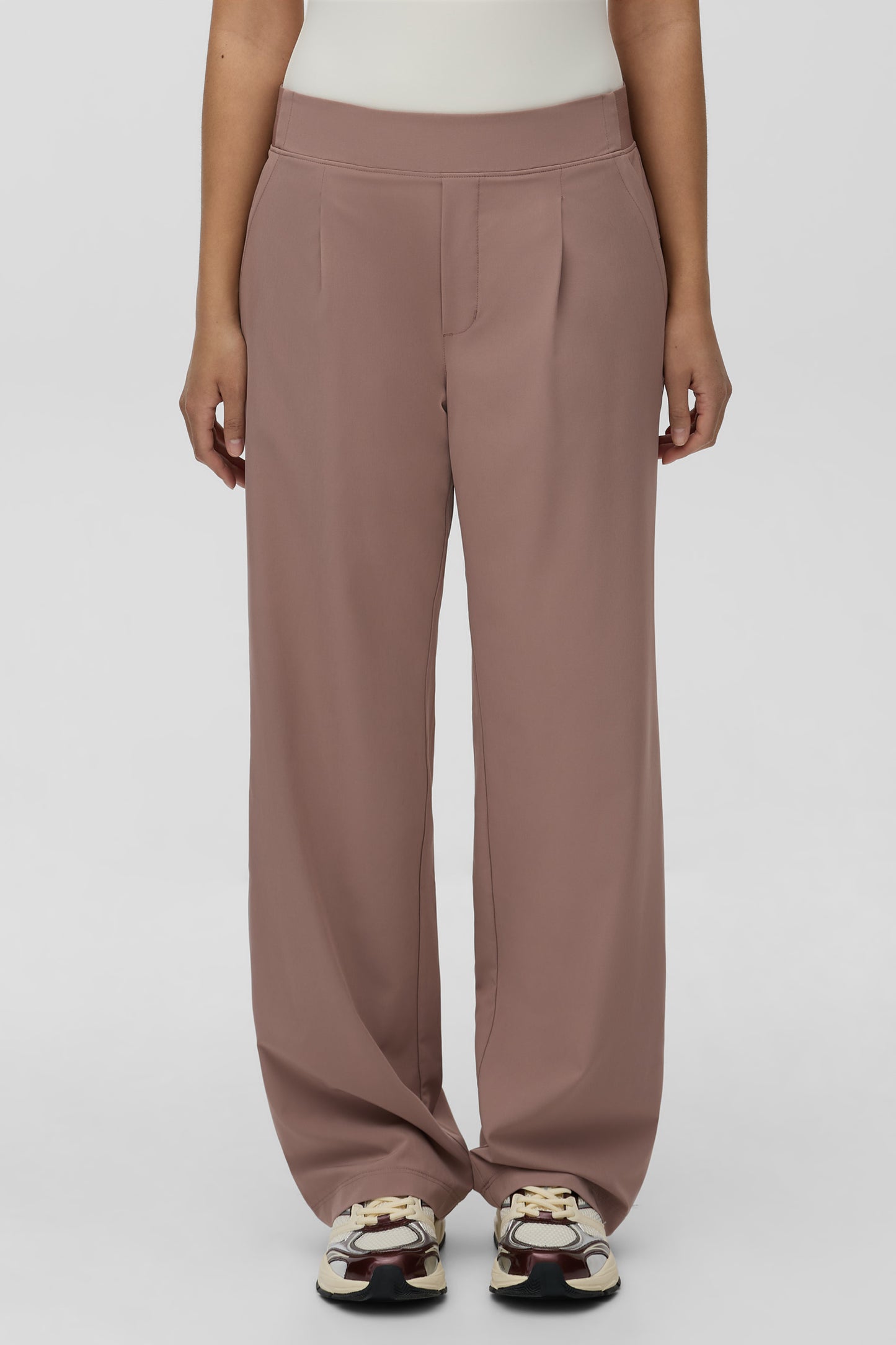 Pantalon extensible antifroissement - Femme && BRUN