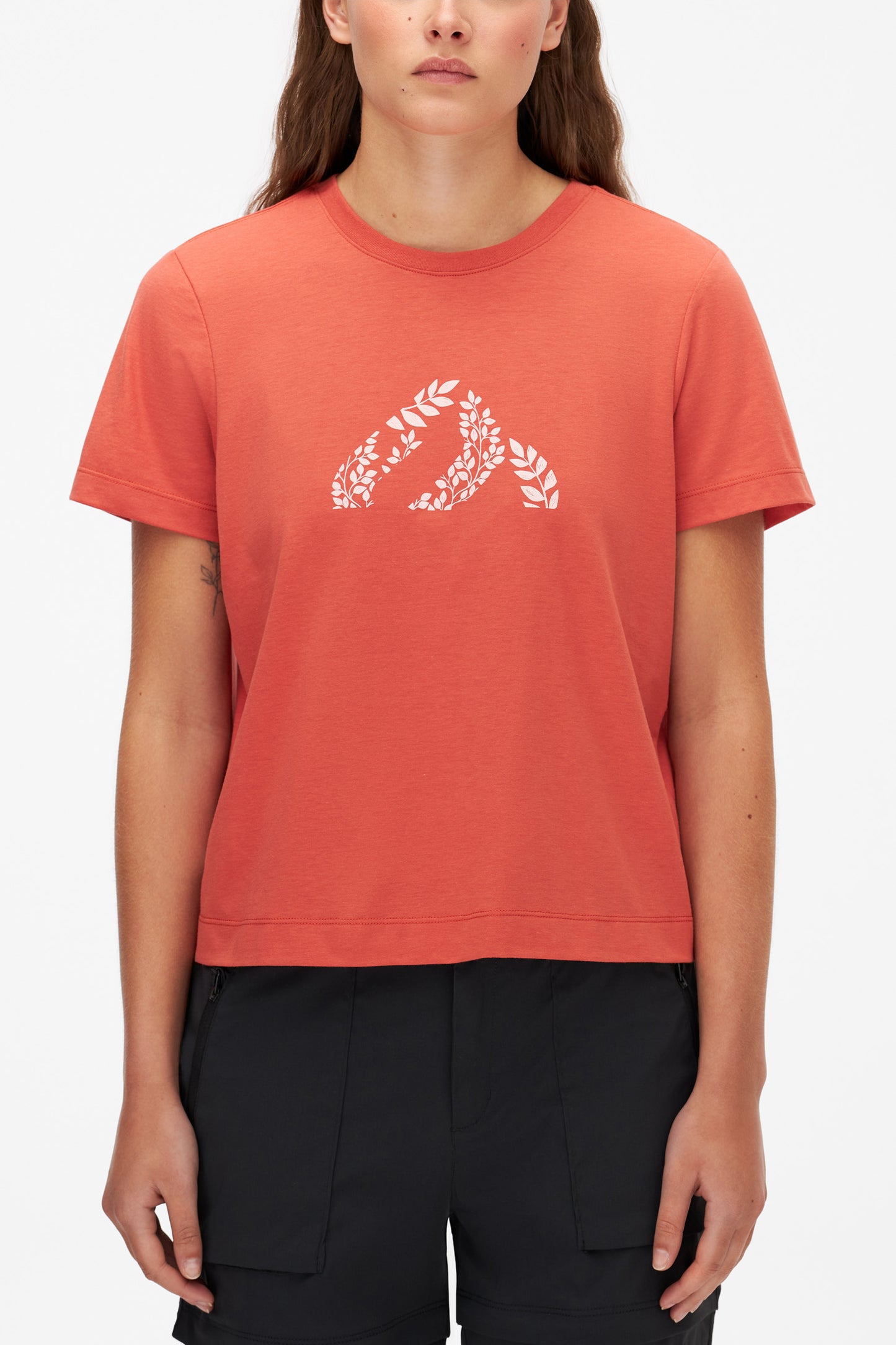 T-shirt court performant avec impression - Femme && ORANGE