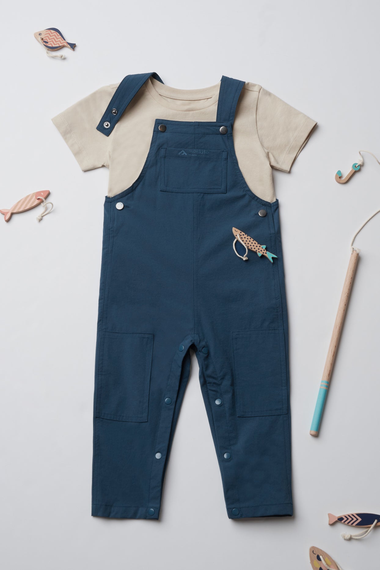 Salopette extensible en ripstop - Bébé garçon && BLEU