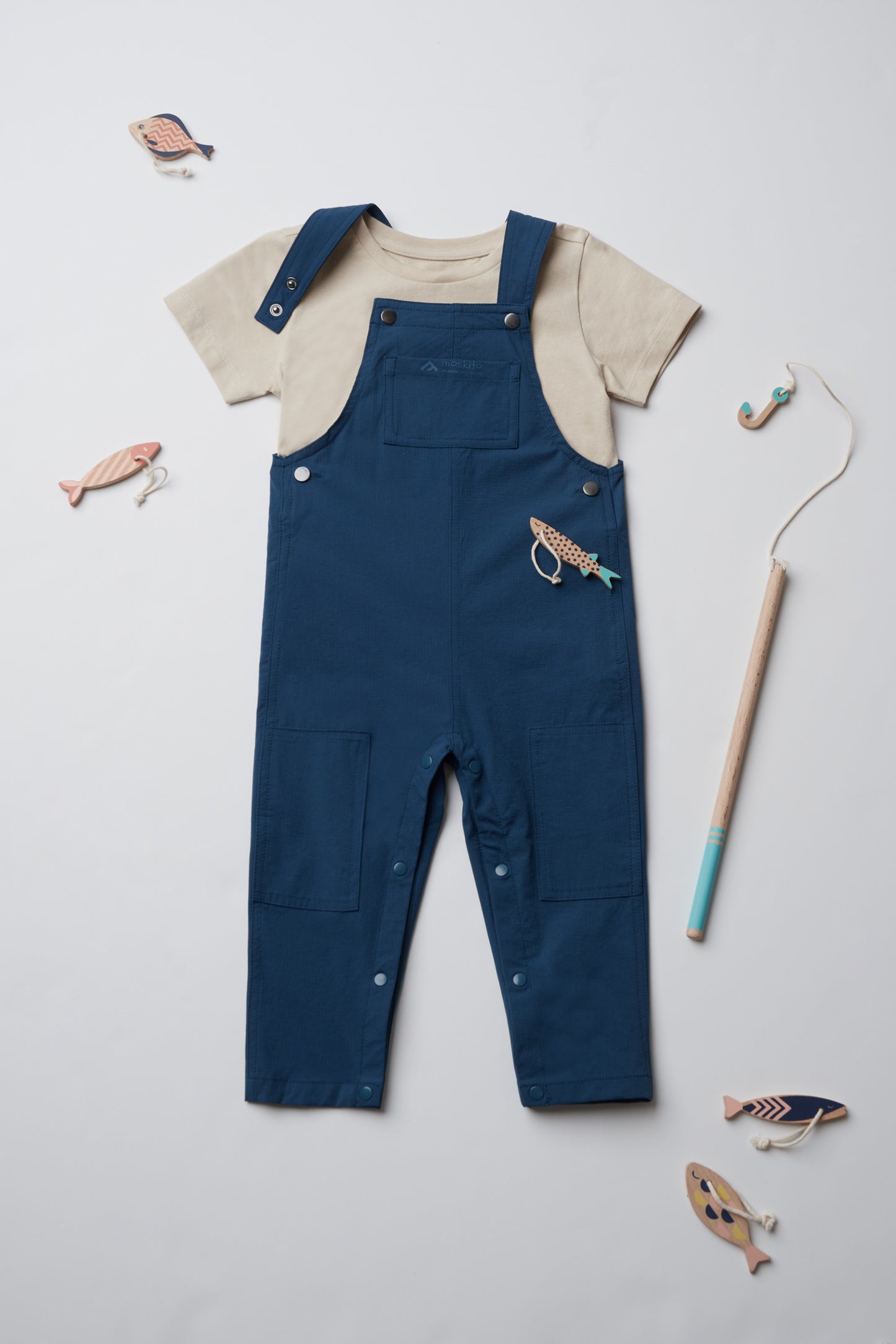 Salopette extensible en ripstop - Bébé garçon && BLEU
