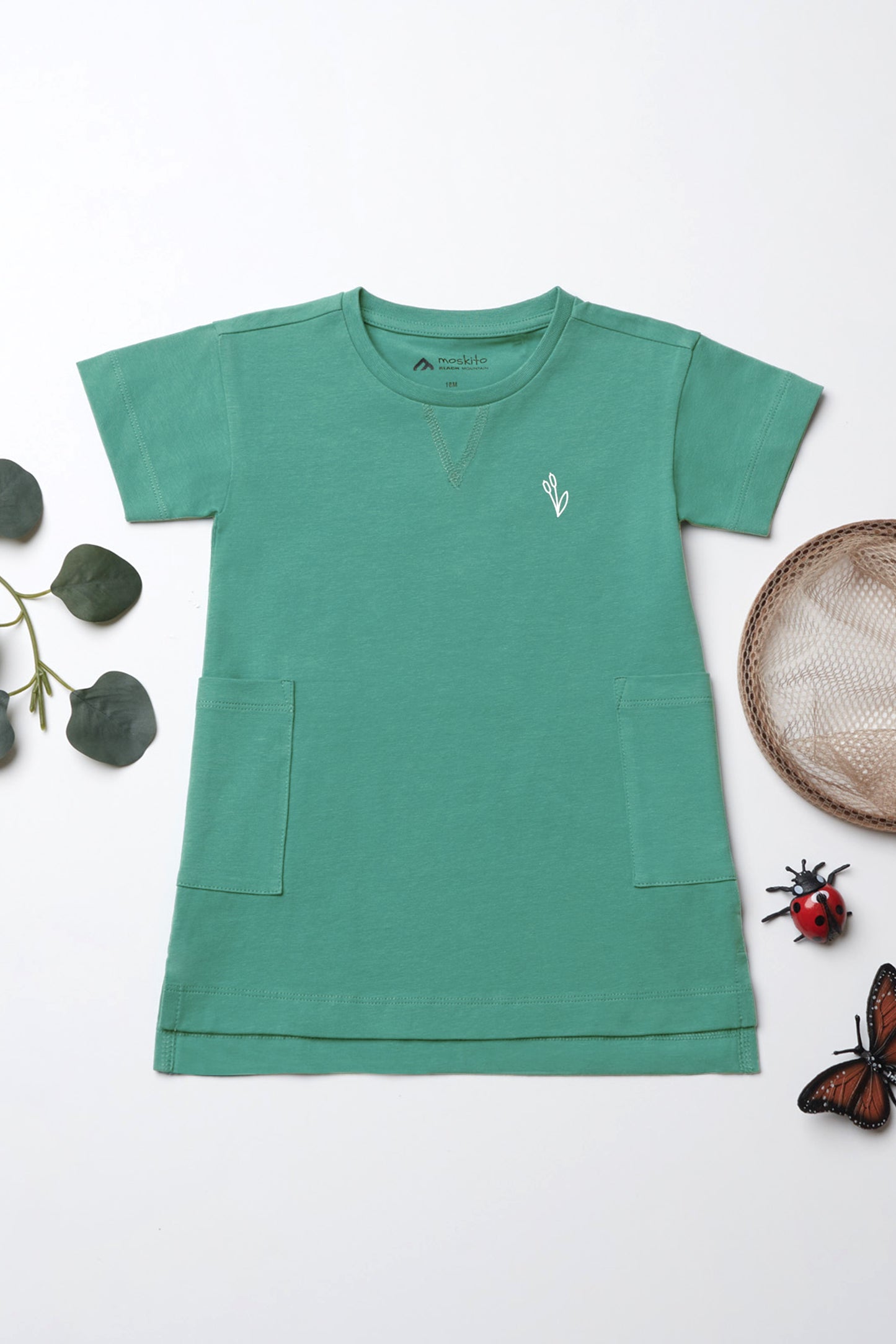 Robe t-shirt respirante en coton - Enfant fille && VERT