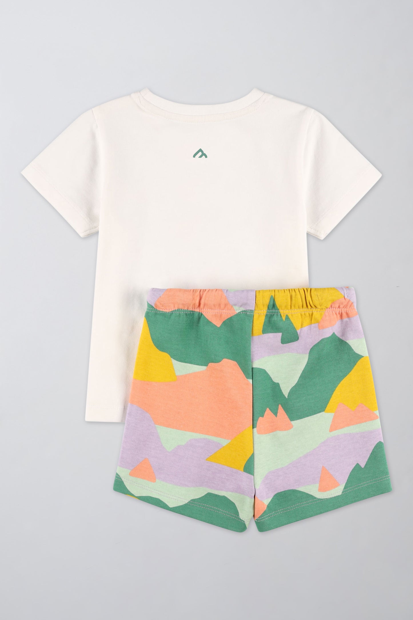 Ensemble coloré avec t-shirt et short - Bébé fille && BLANC