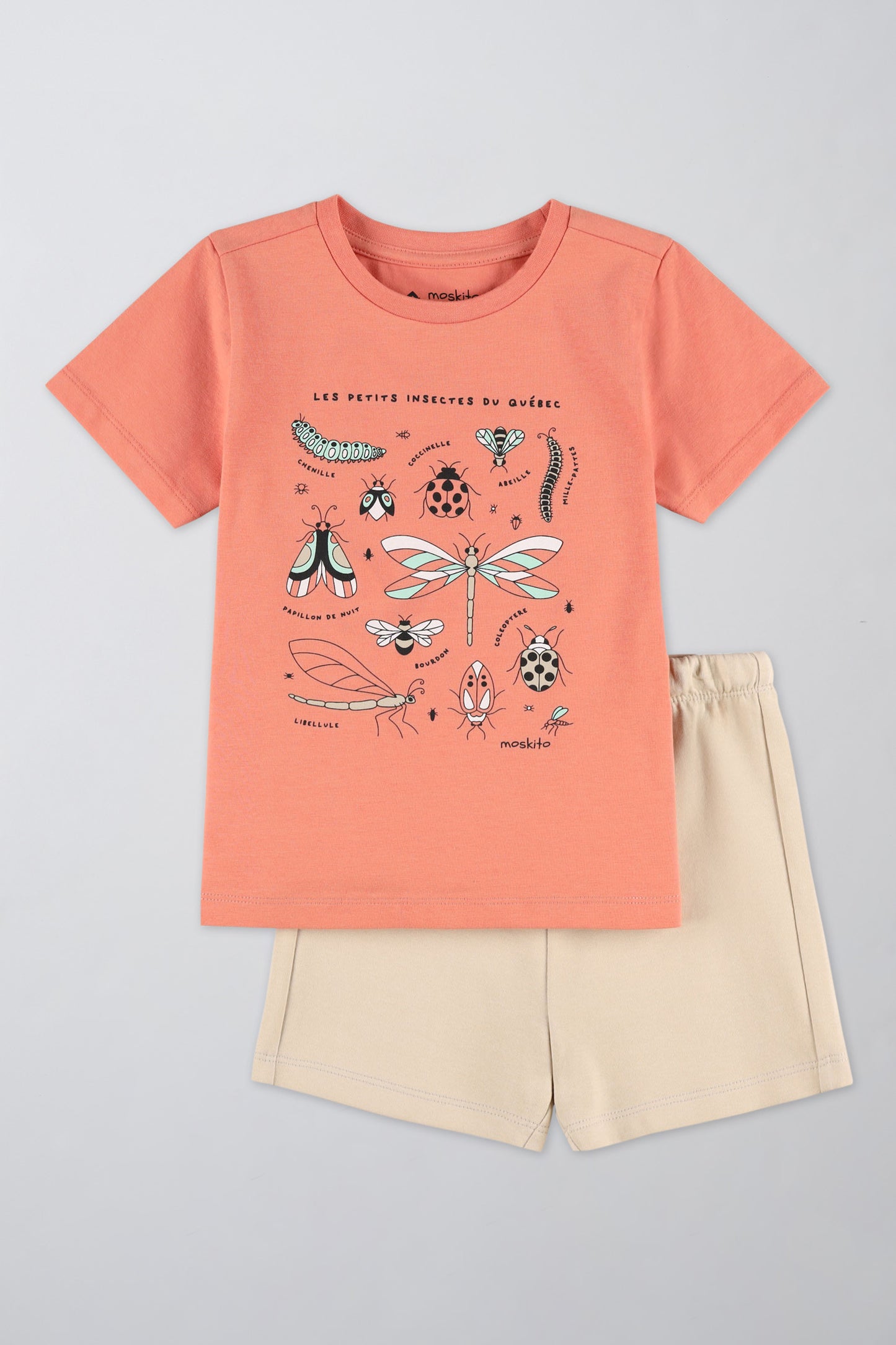 Ensemble coloré avec t-shirt et short - Bébé fille && ORANGE