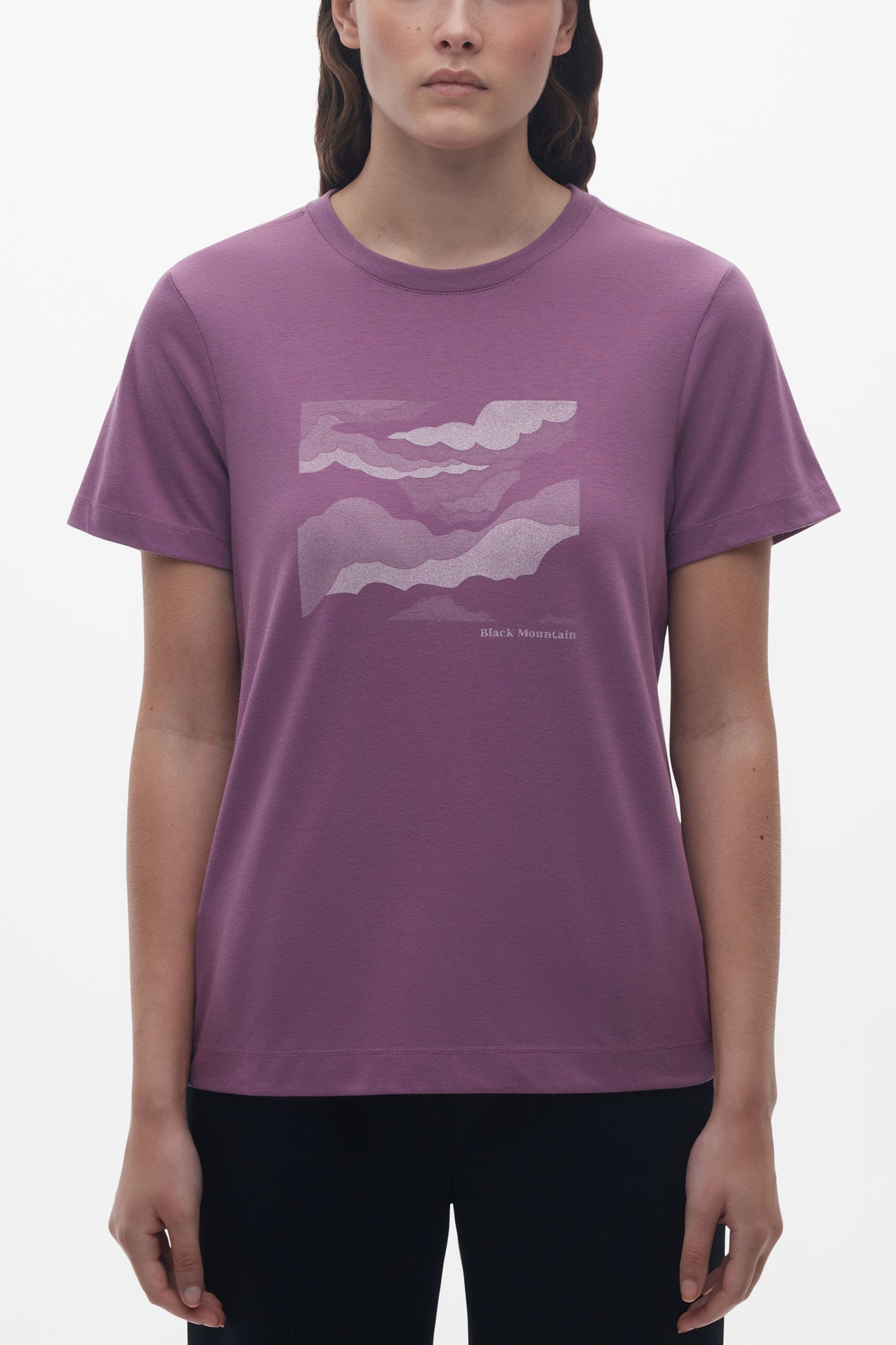 T-shirt col rond sport - Femme && MAUVE FONCE