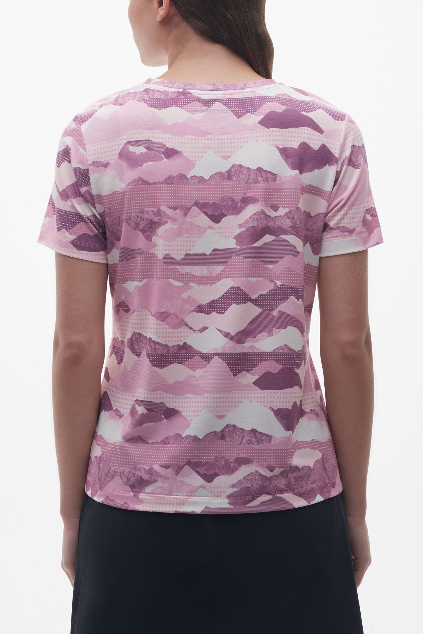 T-shirt col rond mérinos - Femme && MAUVE/MULTI