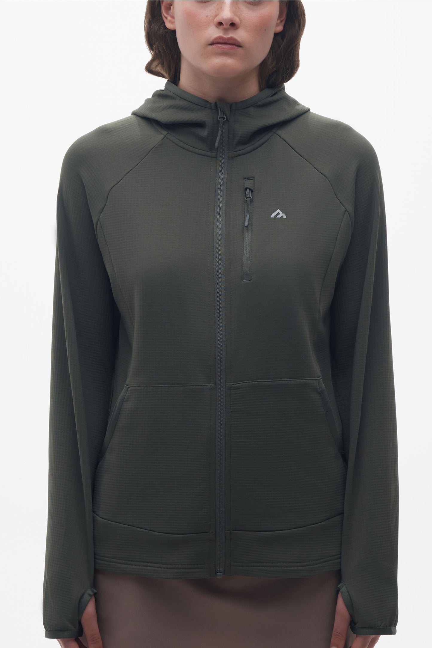 Veste à capuchon ultra-extensible - Femme && KAKI