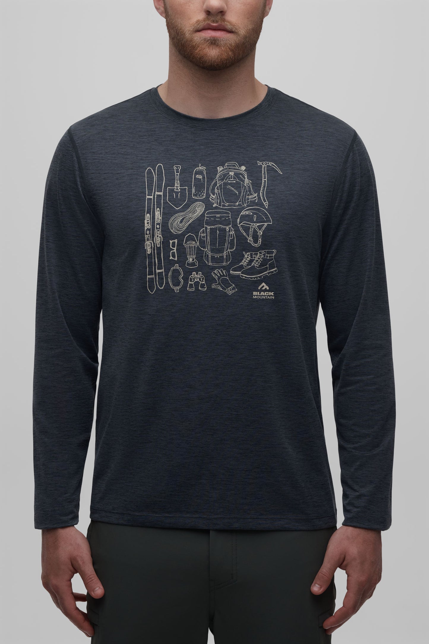 T-shirt ultradoux évacuant l'humidité - Homme && CHARBON MIXTE