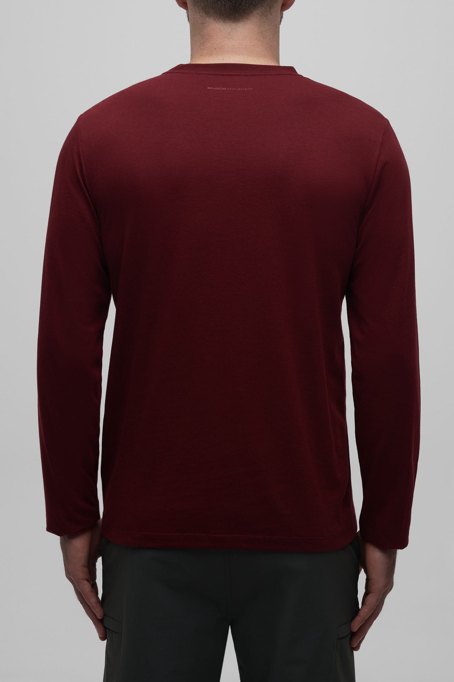 T-shirt à manches longues en coton organique - Homme && BOURGOGNE