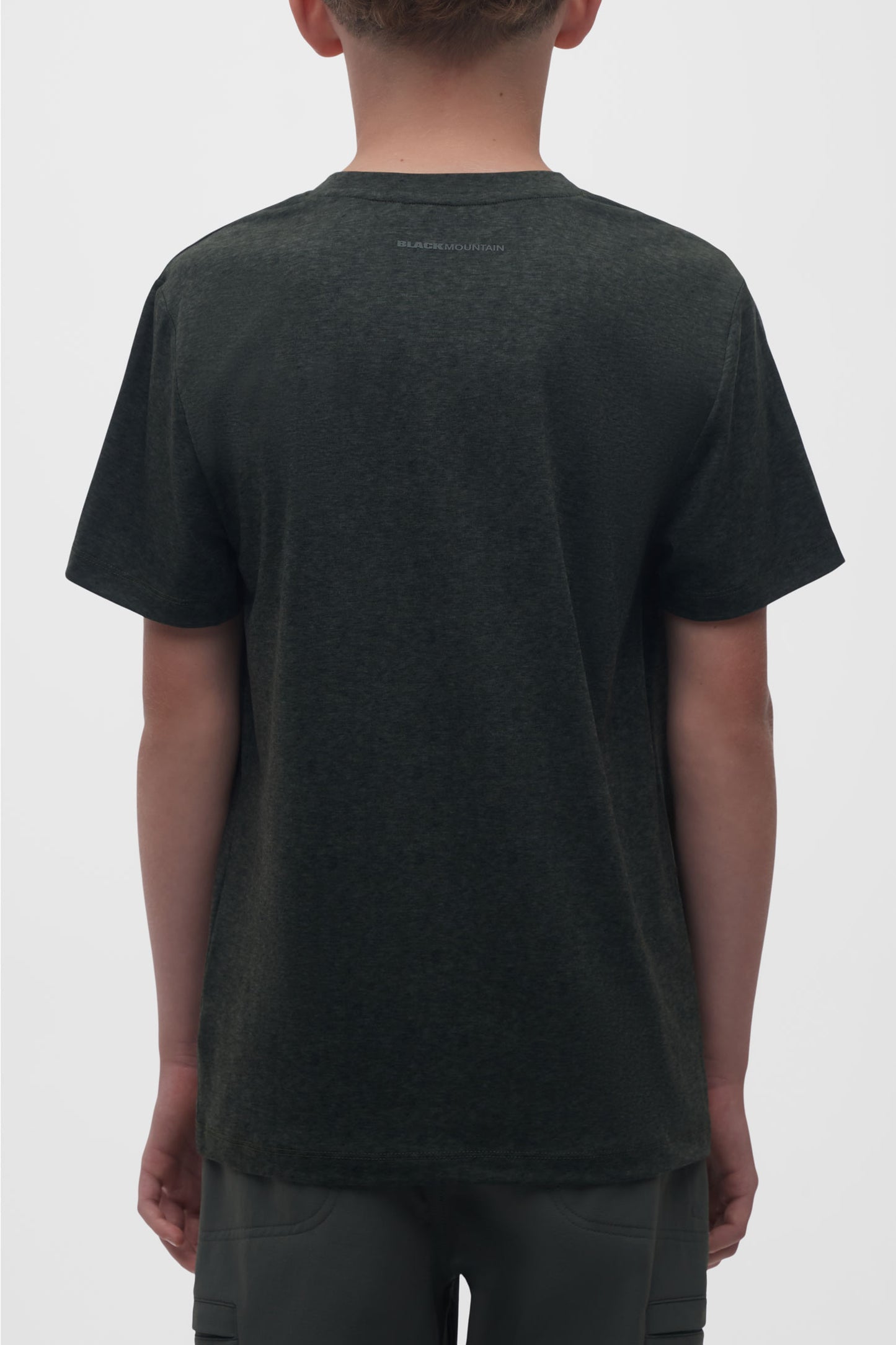 T-shirt col rond mérinos - Ado garçon && KAKI