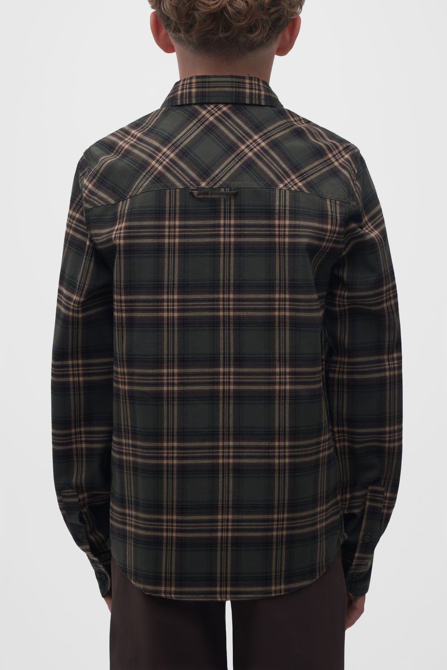 Chemise à carreaux en flanelle - Ado garçon && KAKI/MULTI