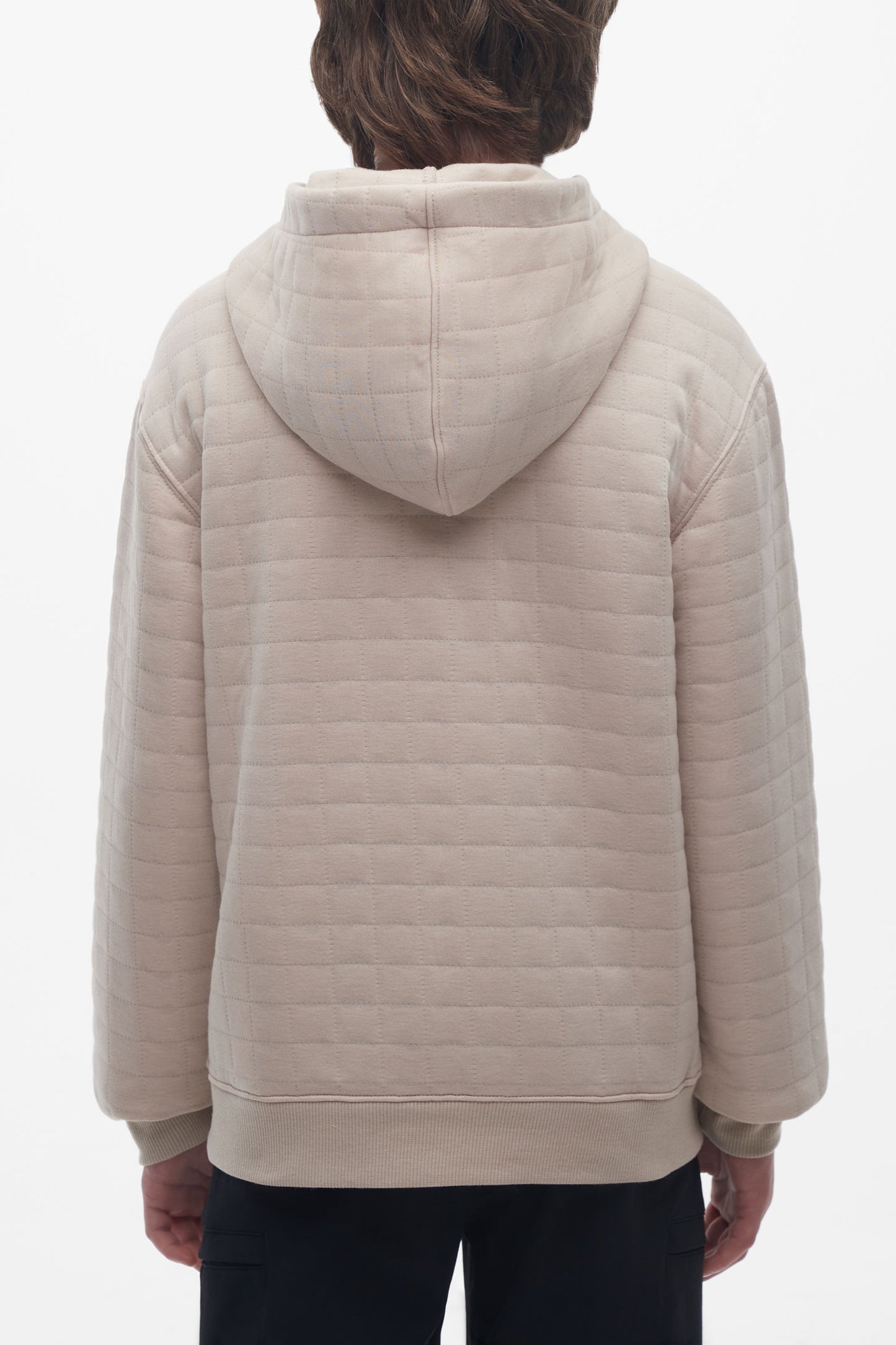 Chandail à capuchon matelassé - Ado garçon && BEIGE