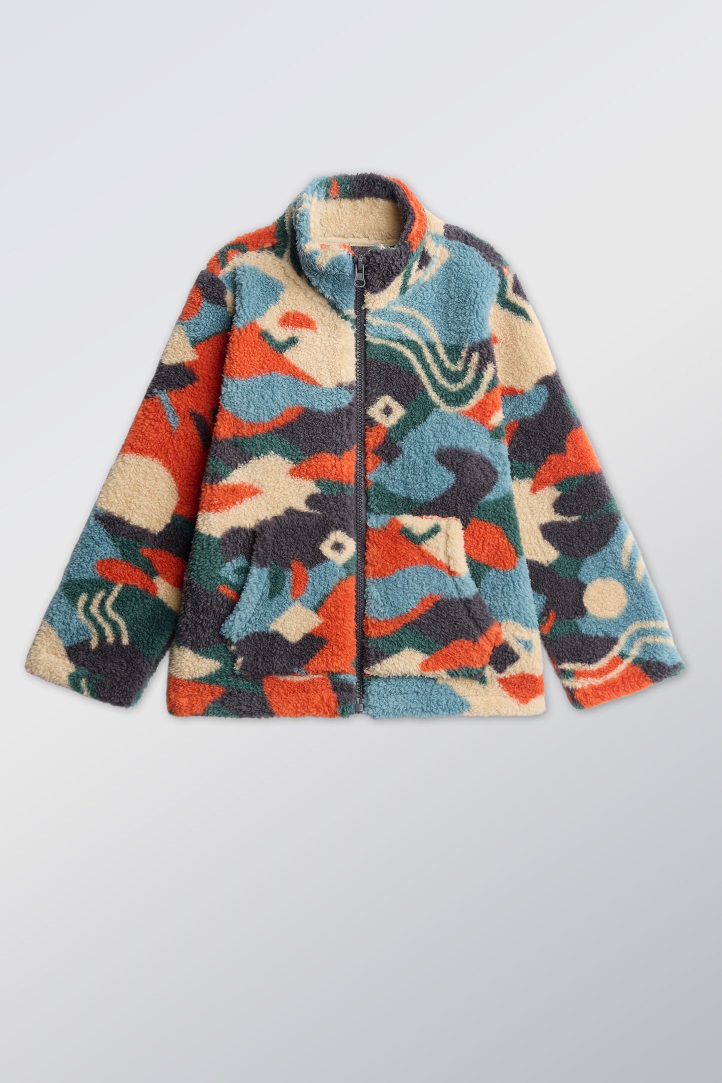 Veste ultradouce en sherpa - Enfant garçon && CHARBON/MULTI