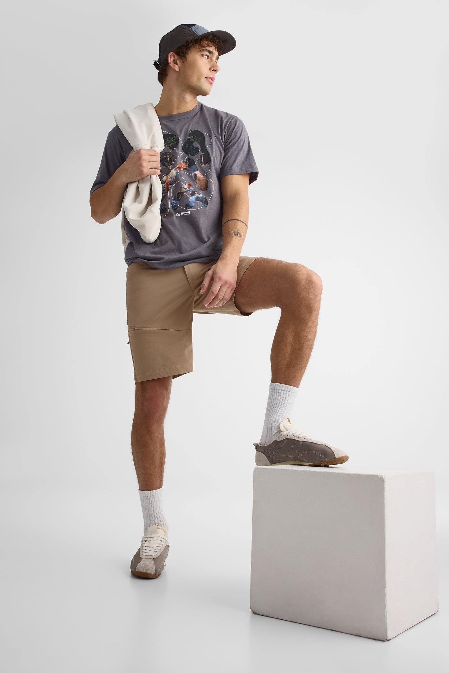 T-shirt avec fibres recyclées - Homme && GRIS MIXTE