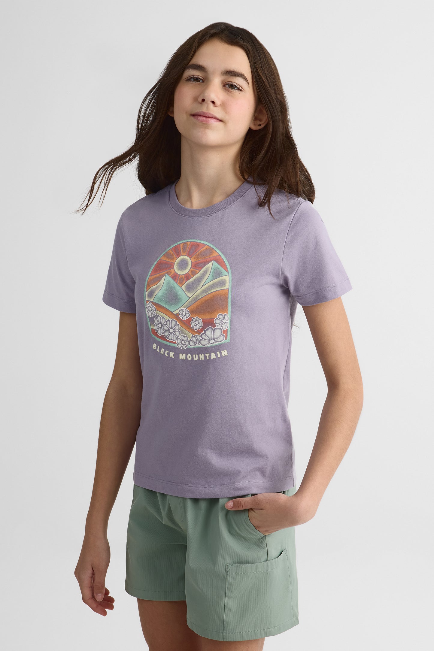 T-shirt avec fibres recyclées - Ado fille && LAVANDE