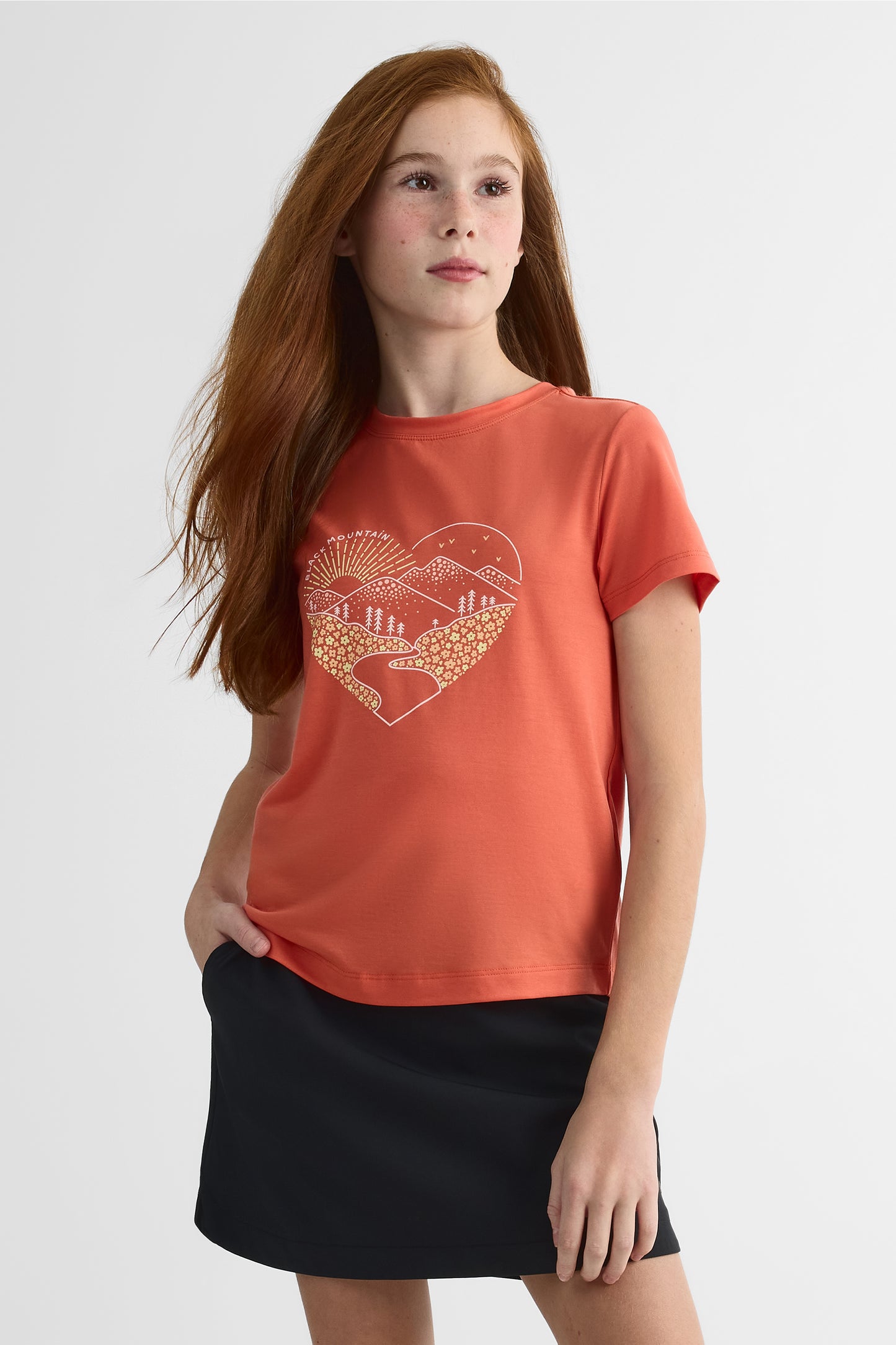 T-shirt en lyocell avec imprimé - Ado fille && ORANGE