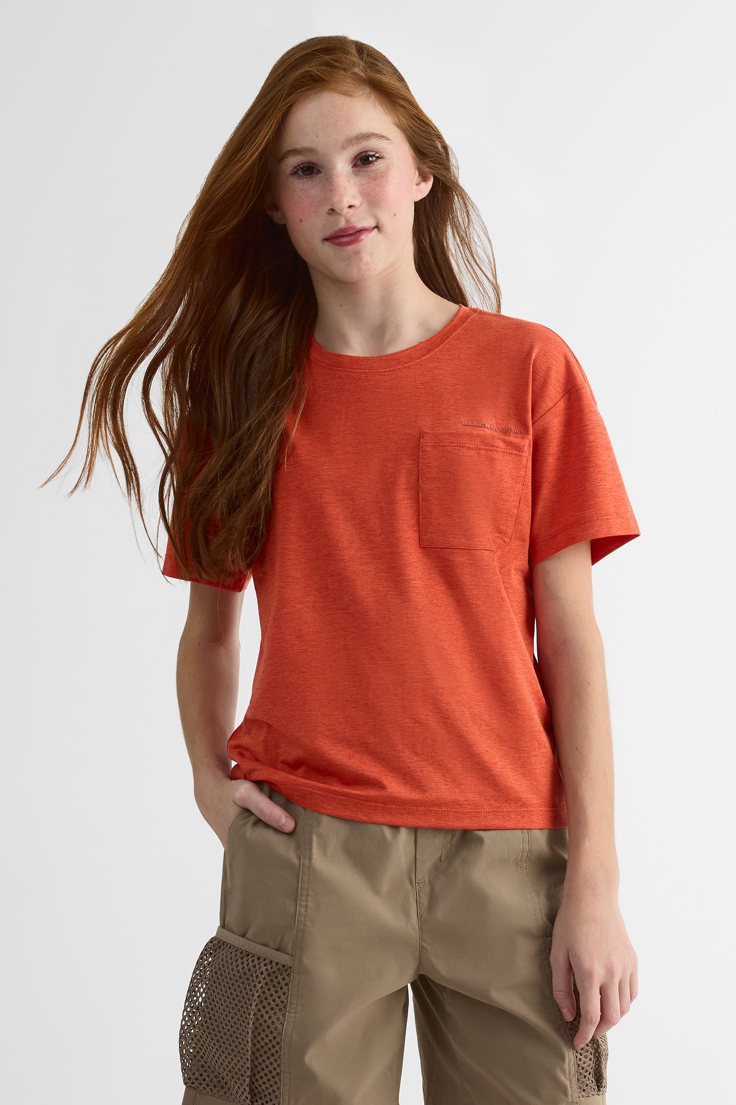 T-shirt respirant à coupe droite - Ado fille && ORANGE