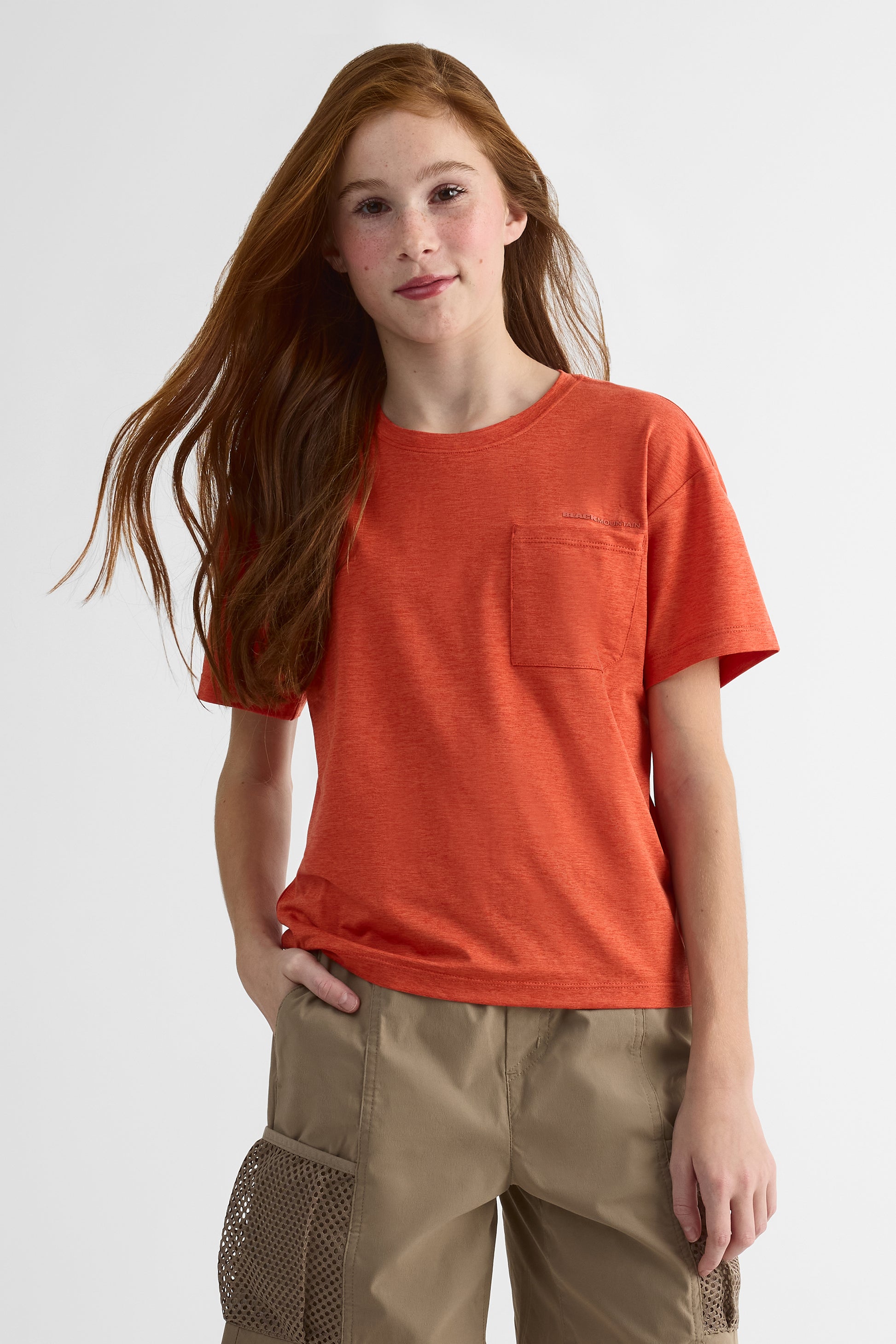 T-shirt respirant à coupe droite - Ado fille && ORANGE