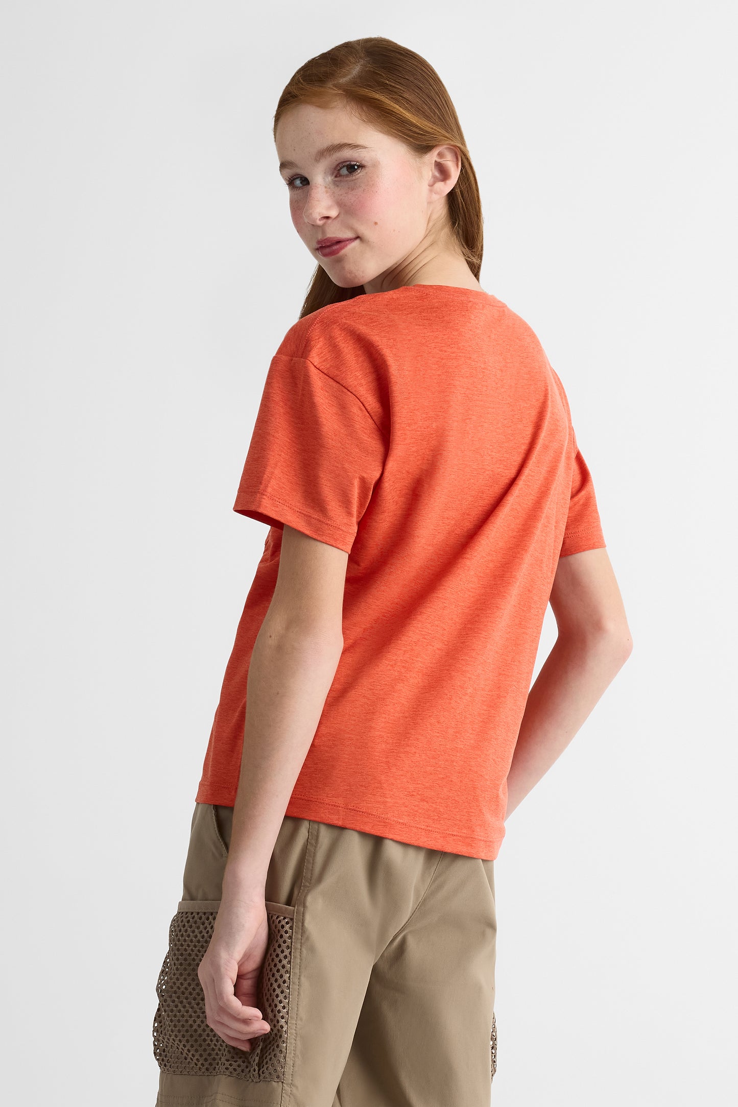 T-shirt respirant à coupe droite - Ado fille && ORANGE