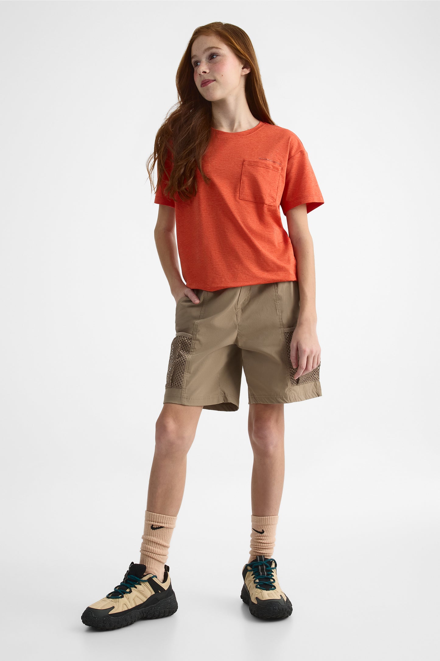 Short ultraextensible à séchage rapide - Ado fille && TAUPE