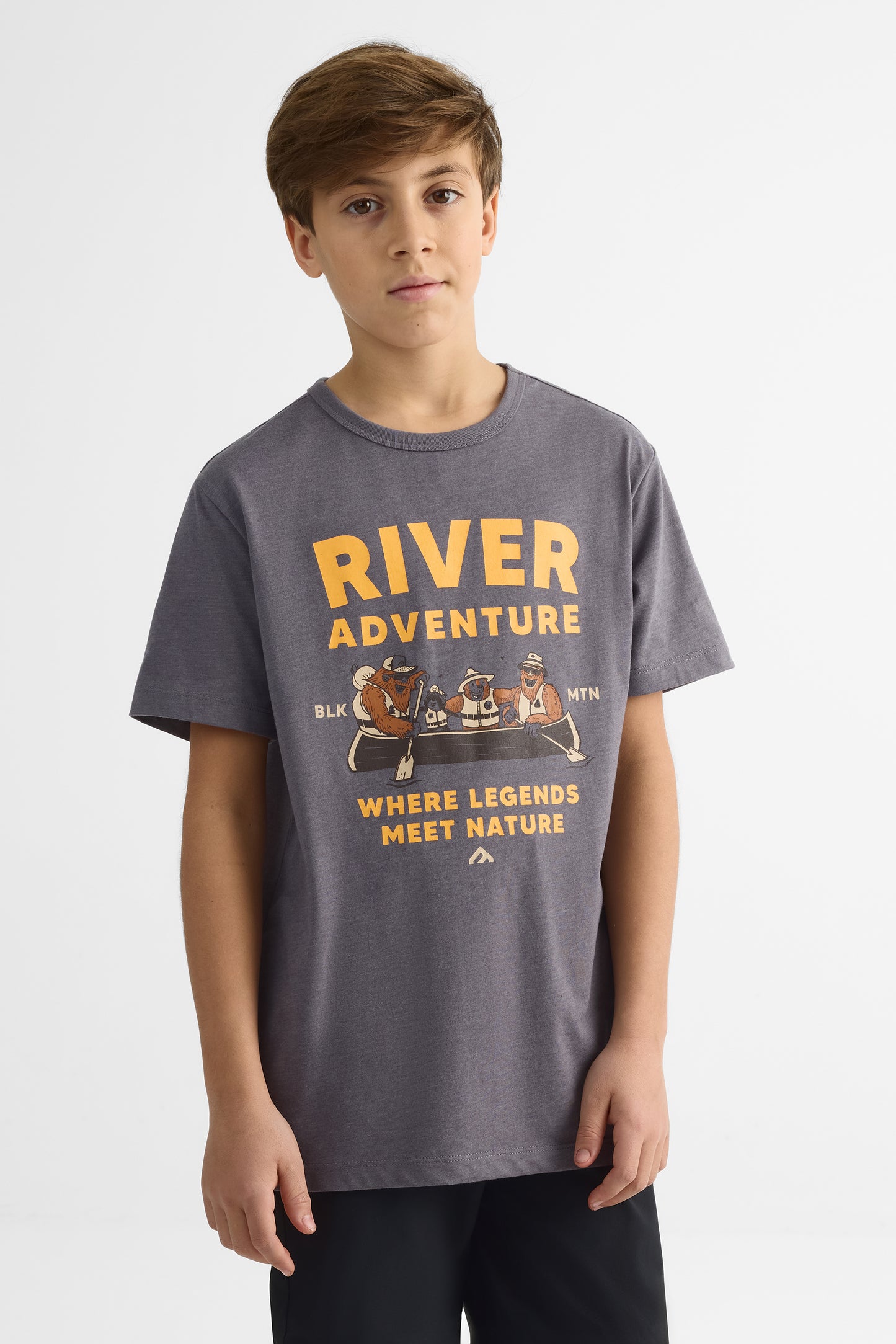 T-shirt avec fibres recyclées - Ado garçon && GRIS MIXTE
