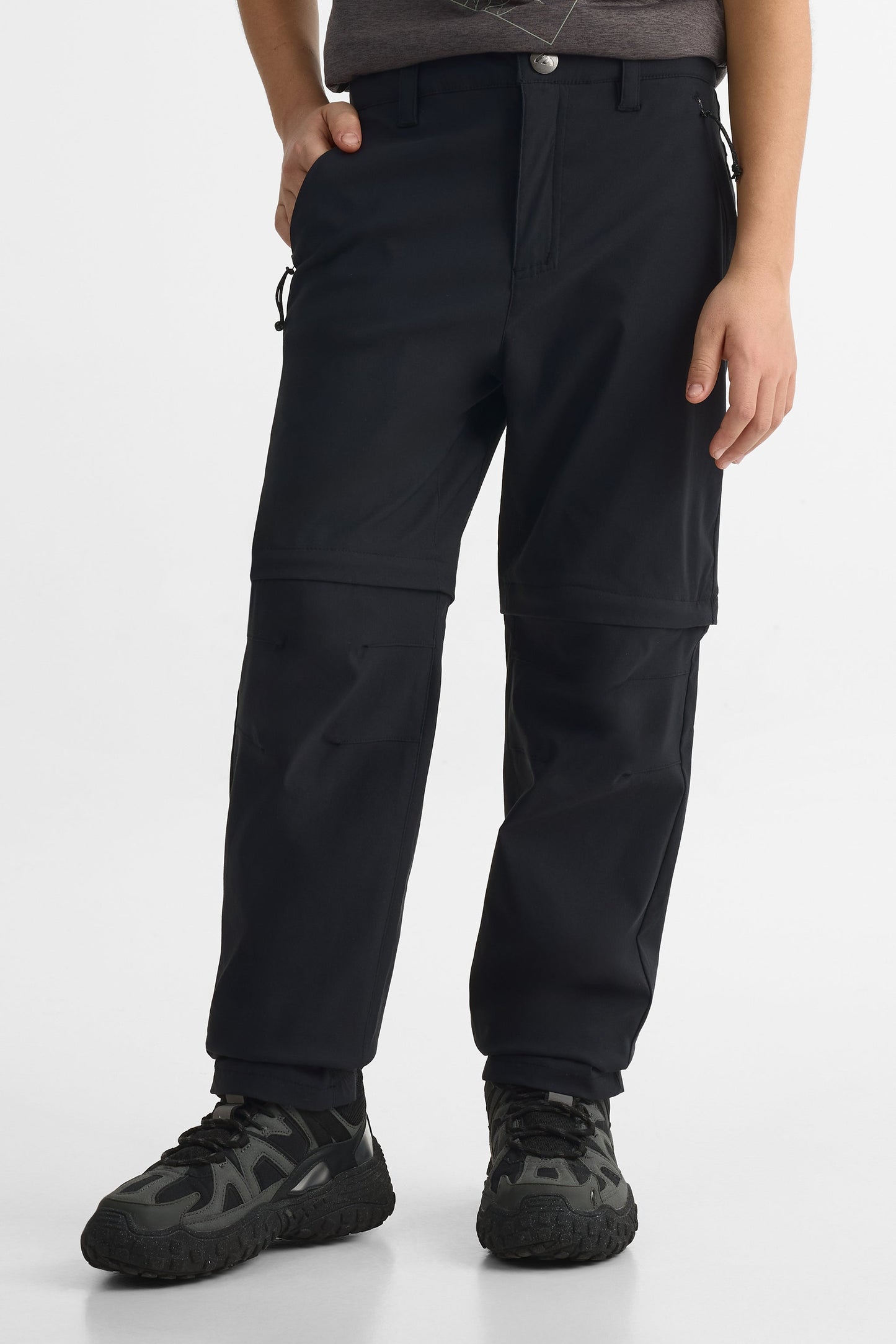 Pantalon convertible genoux ergonomiques - Ado garçon && NOIR