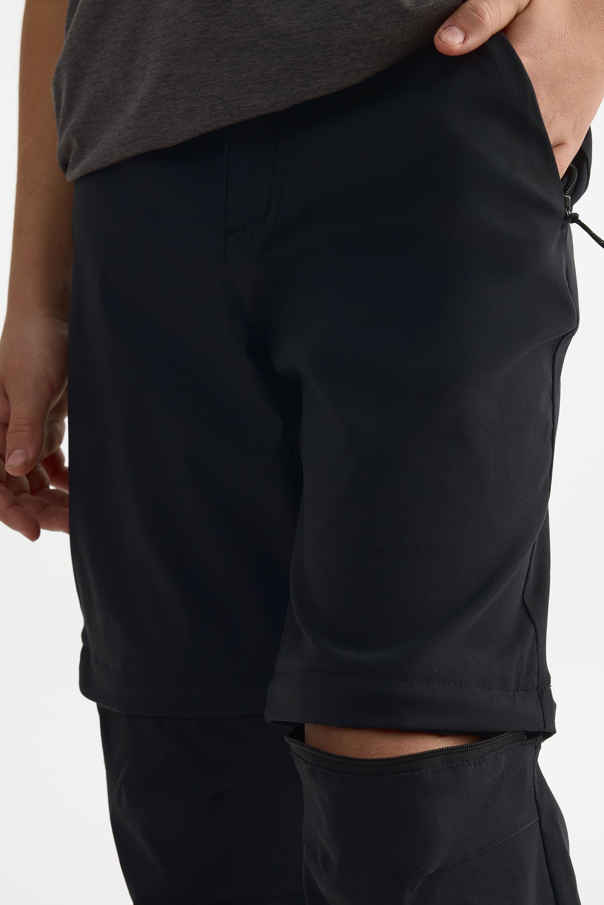 Pantalon convertible genoux ergonomiques - Ado garçon && NOIR
