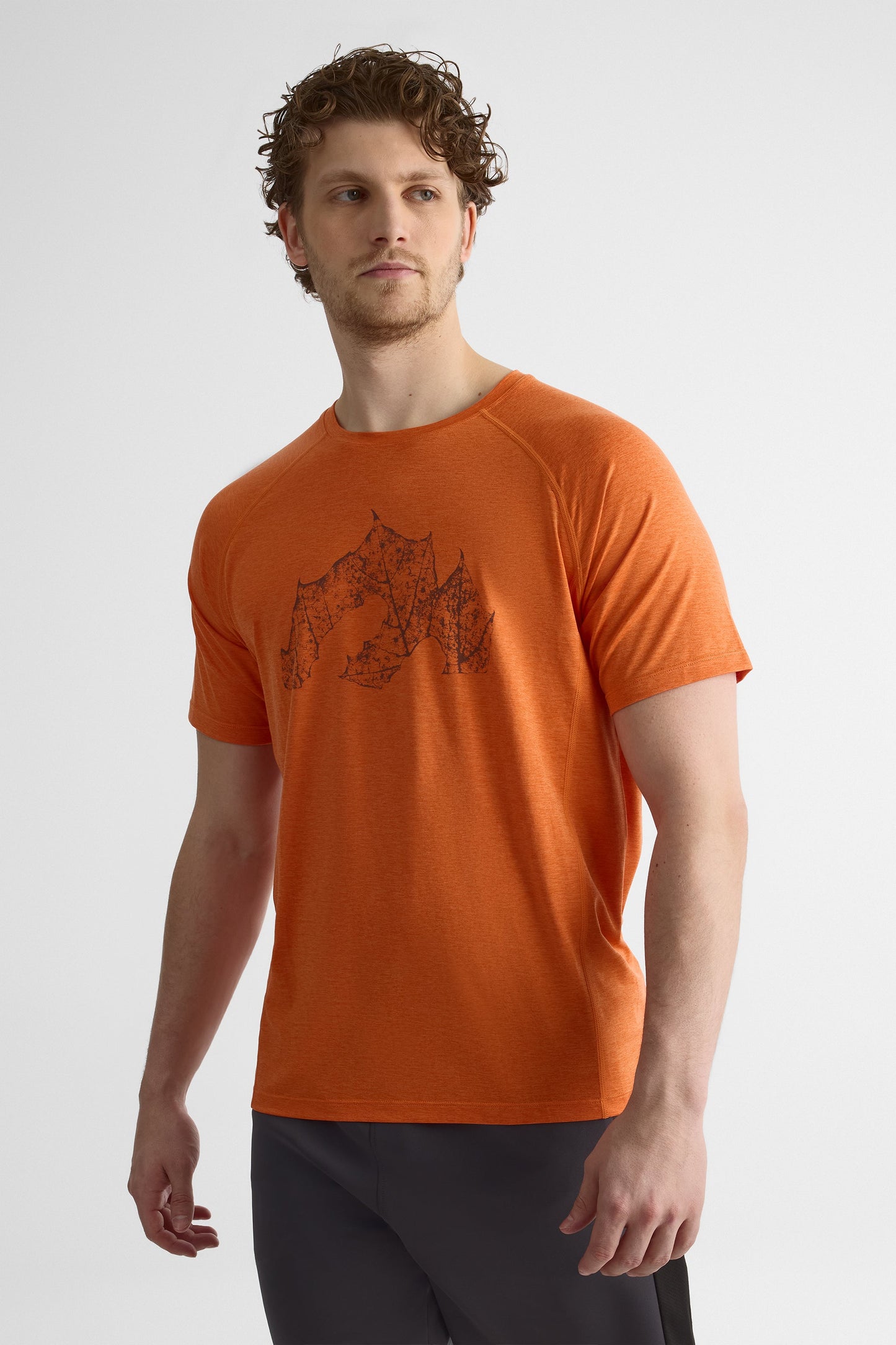 Chandail M/courtes raglan graphique – Homme && ORANGE
