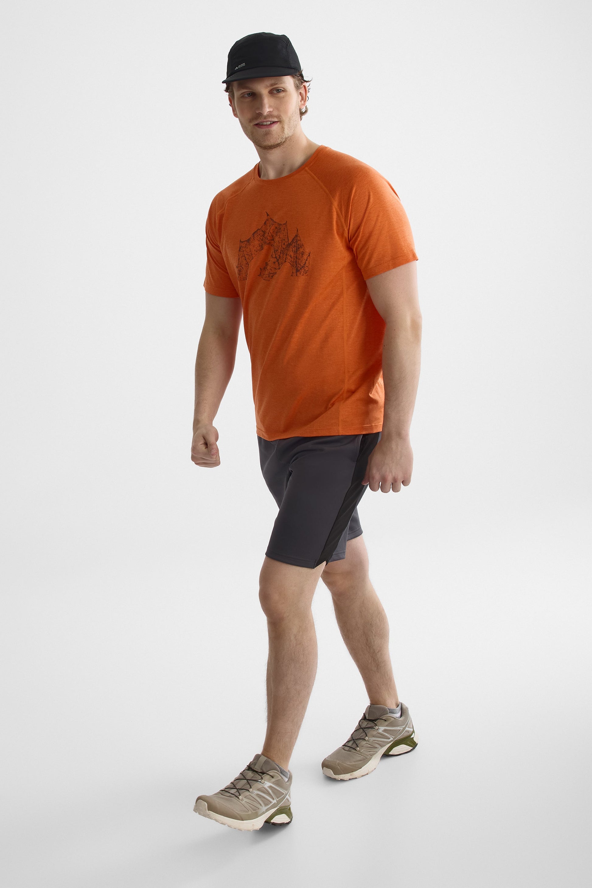 Chandail M/courtes raglan graphique – Homme && ORANGE