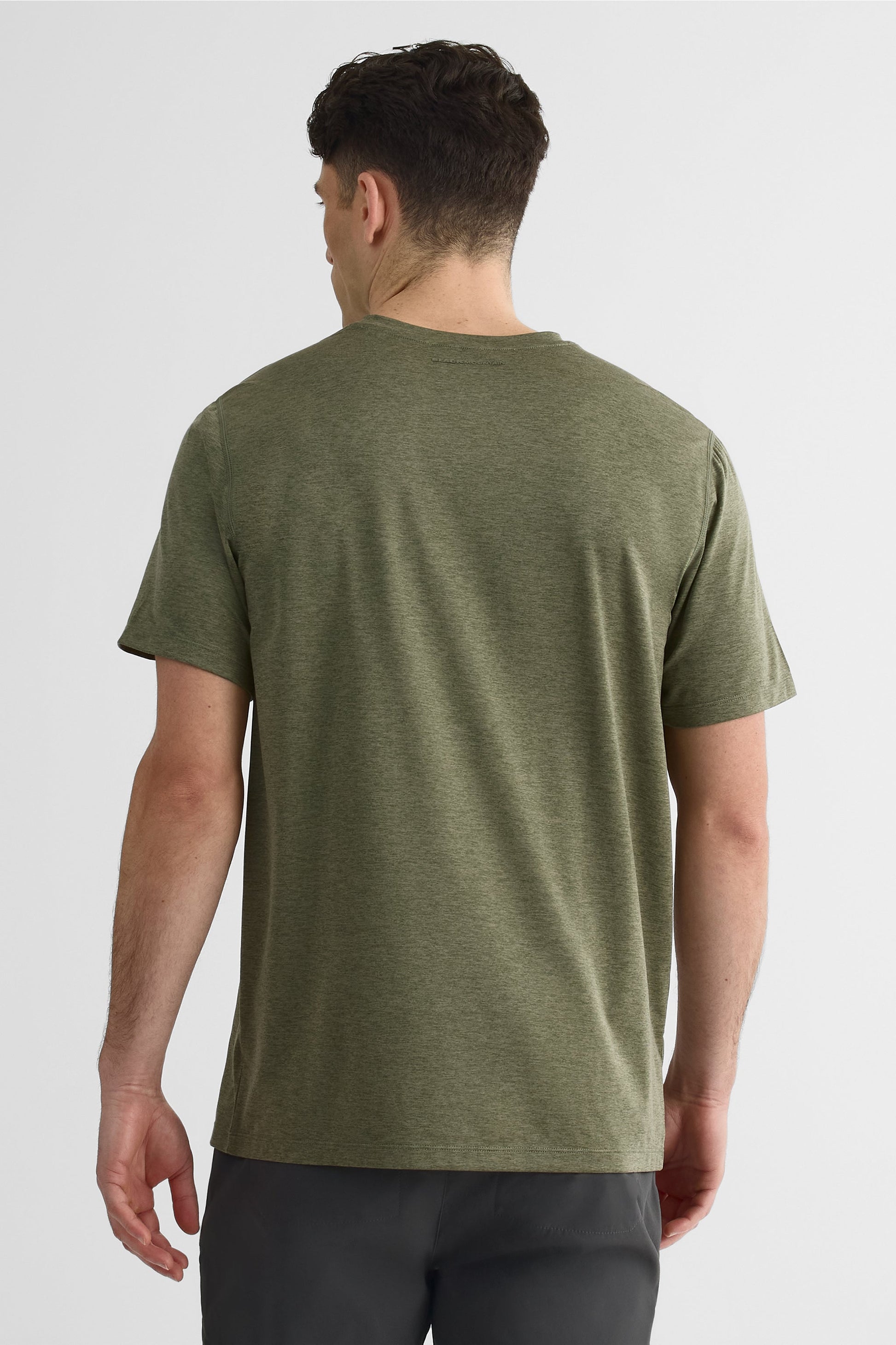 Chandail M/courtes uni avec imprimé graphique - Homme && VERT MIXTE