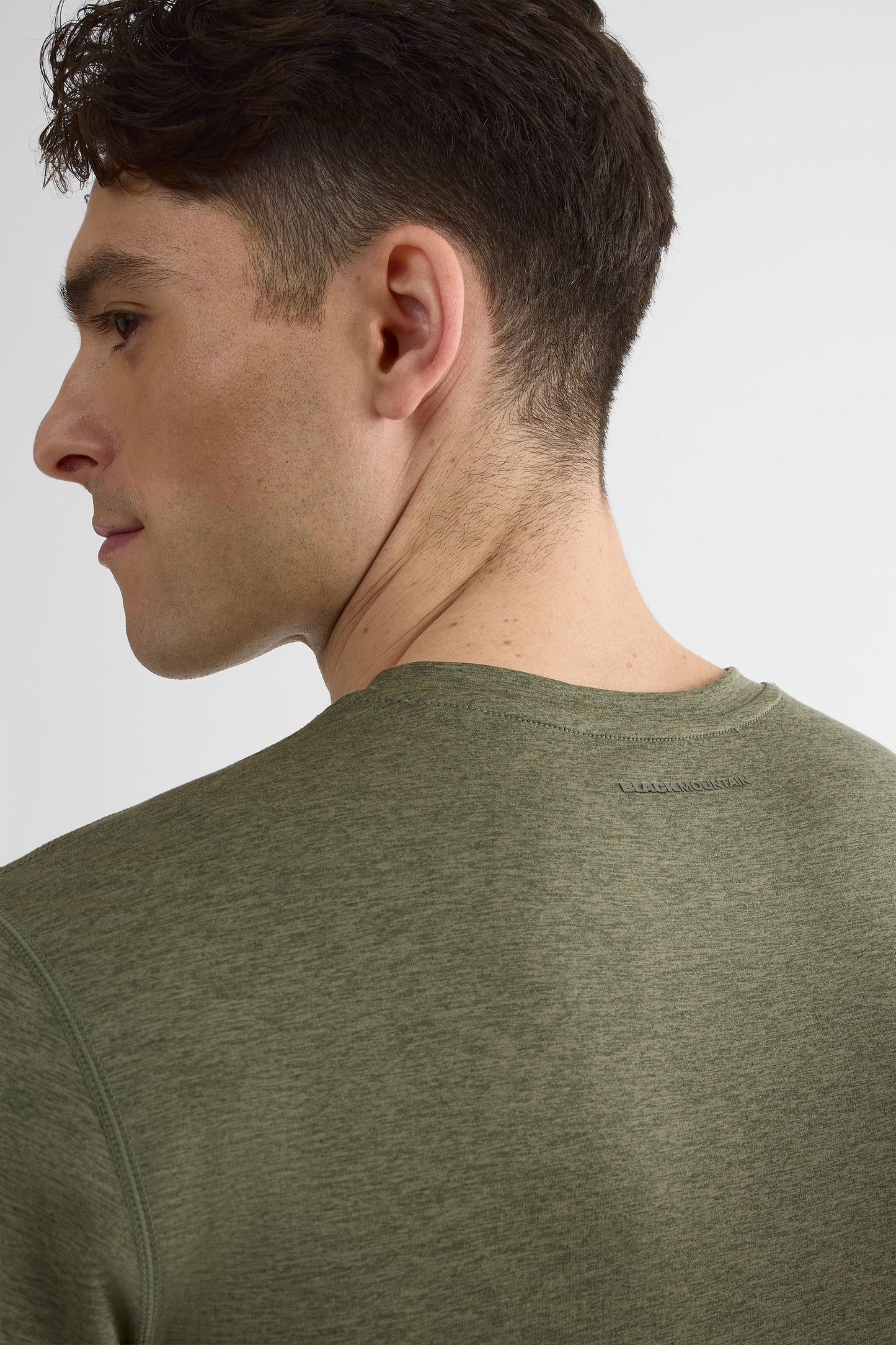 Chandail M/courtes uni avec imprimé graphique - Homme && VERT MIXTE