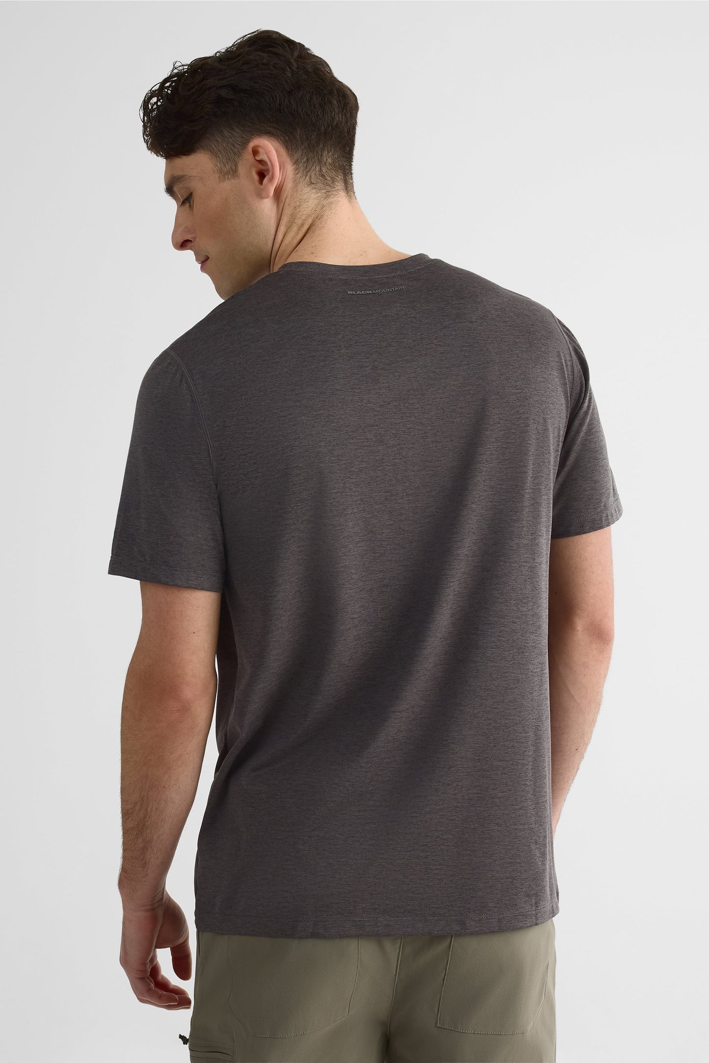 Chandail M/courtes uni avec imprimé graphique - Homme && GRIS MIXTE