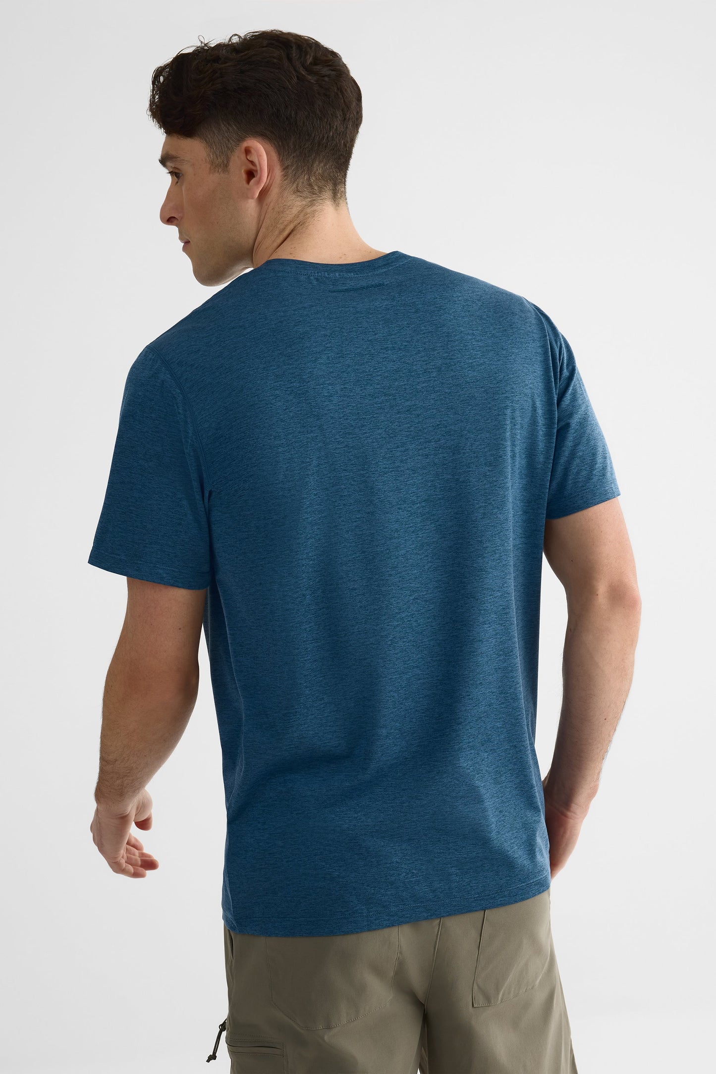 Chandail M/courtes uni avec imprimé graphique - Homme && MARIN MIXTE