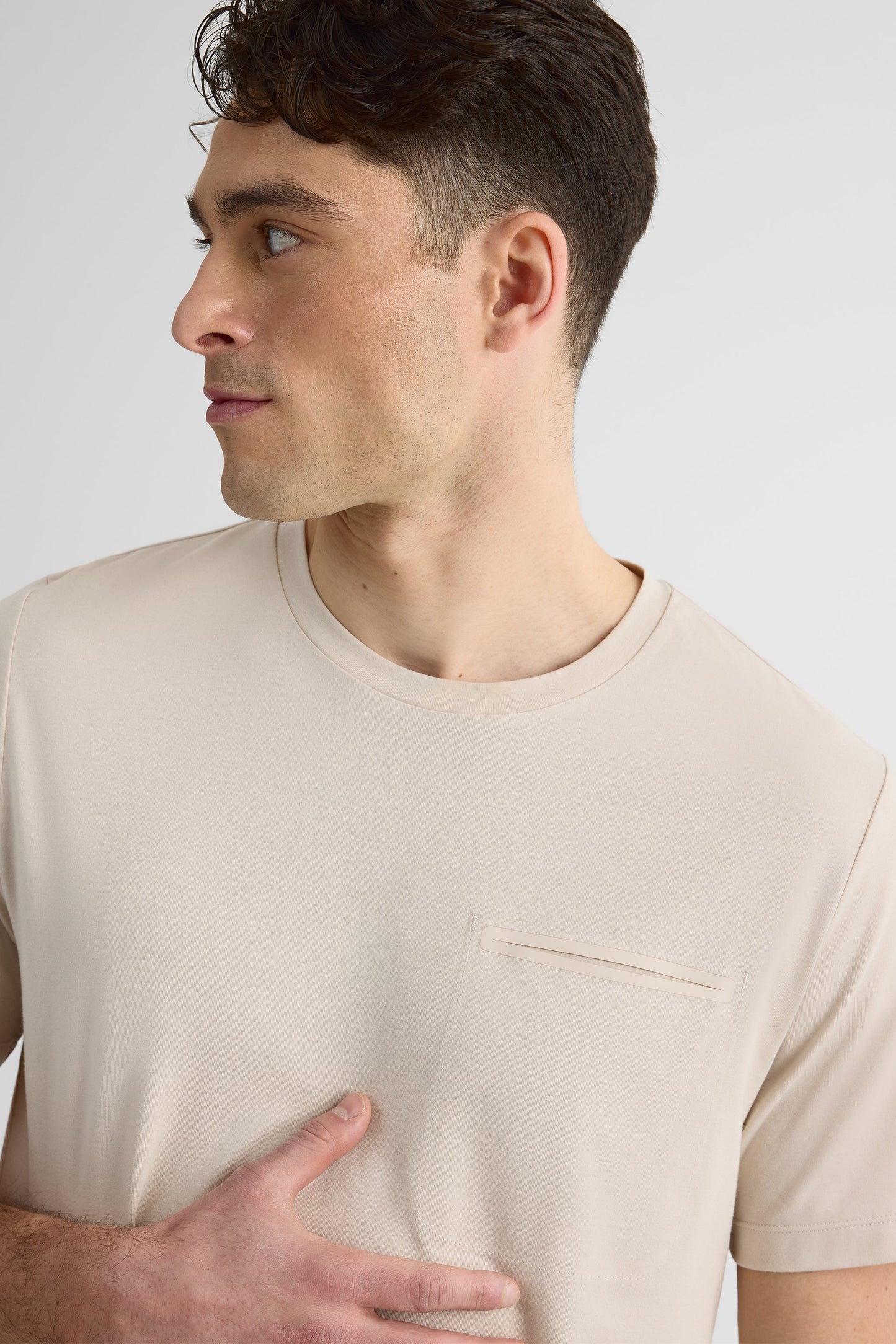 Chandail M/courtes col rond en Bamboo Tech - Femme && BEIGE