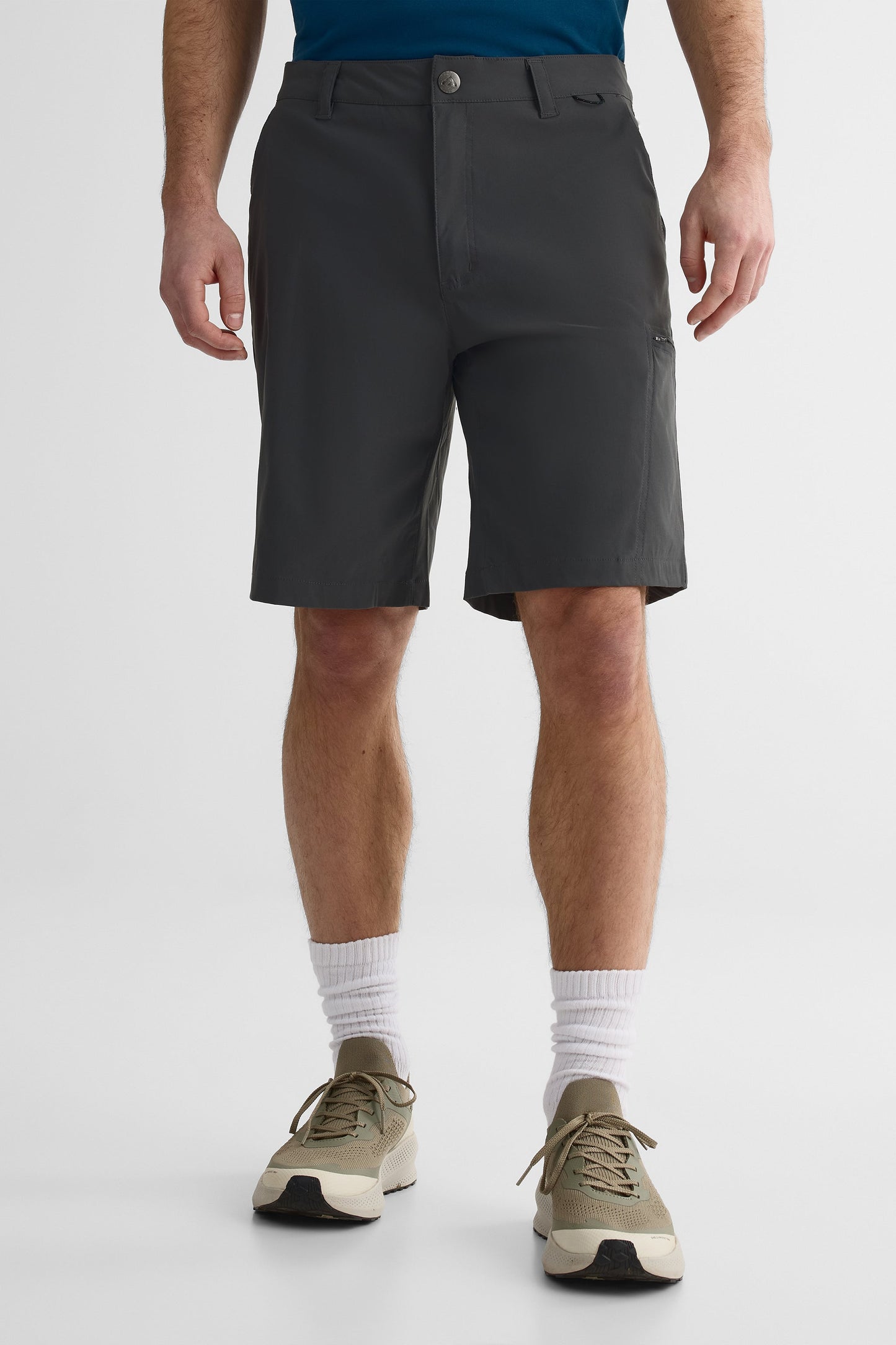 Short homme avec passant pour ceinture - Uni && CHARBON