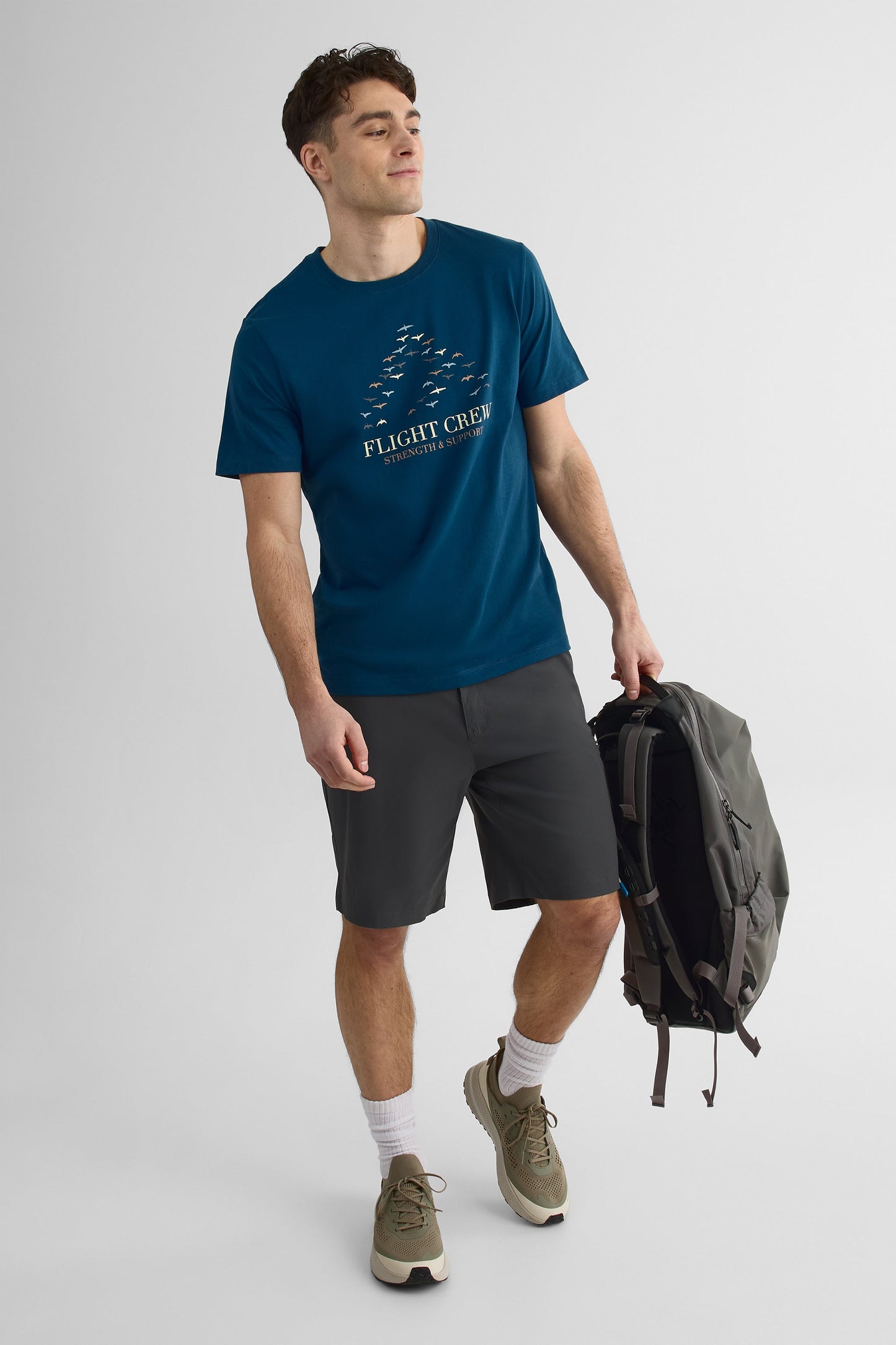 Short homme avec passant pour ceinture - Uni && CHARBON
