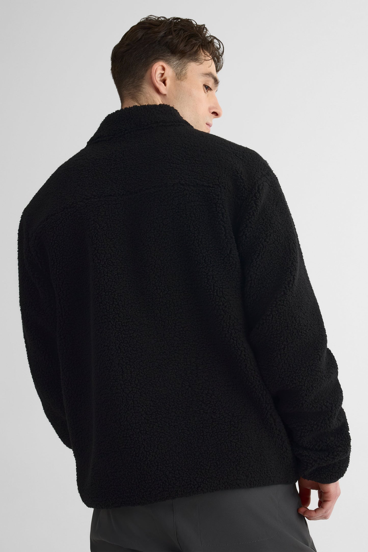 Veste homme sherpa avec poches - Polyester && NOIR