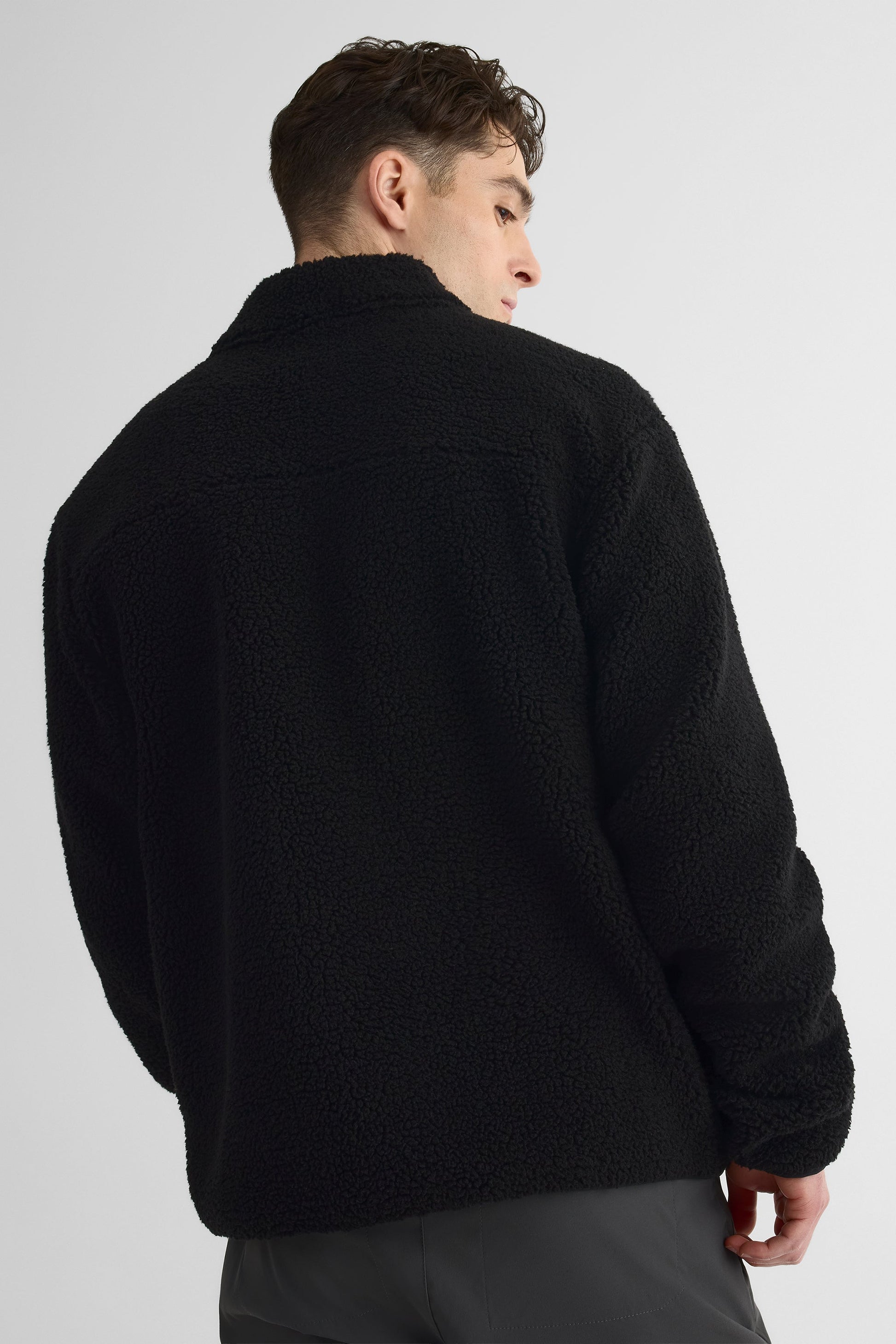 Veste homme sherpa avec poches - Polyester && NOIR