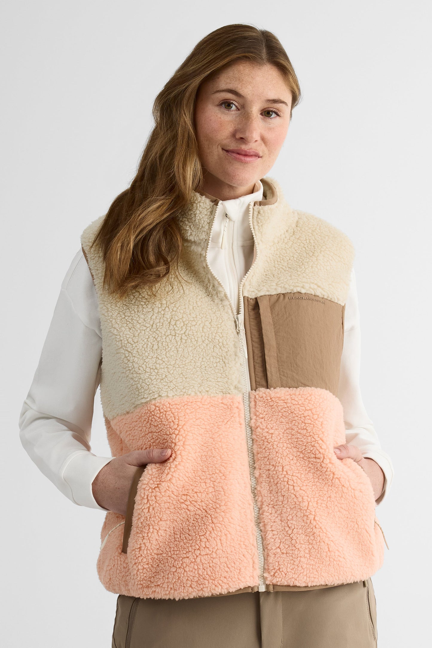 Veste ouatée color block – Femme && ROSE MULTI