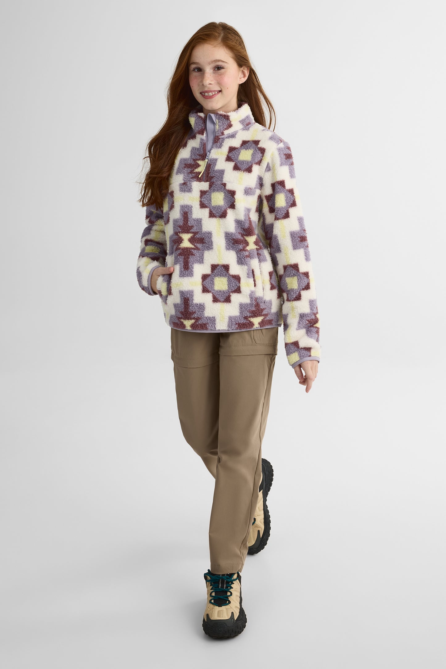 Chandail ultradoux en sherpa - Ado fille && LILAS MULTI