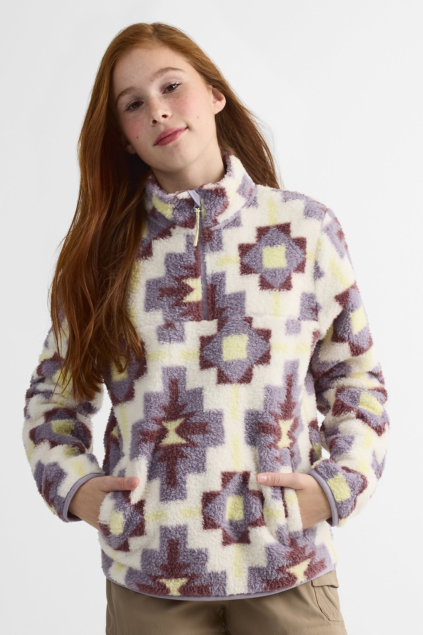 Chandail ultradoux en sherpa - Ado fille && LILAS MULTI