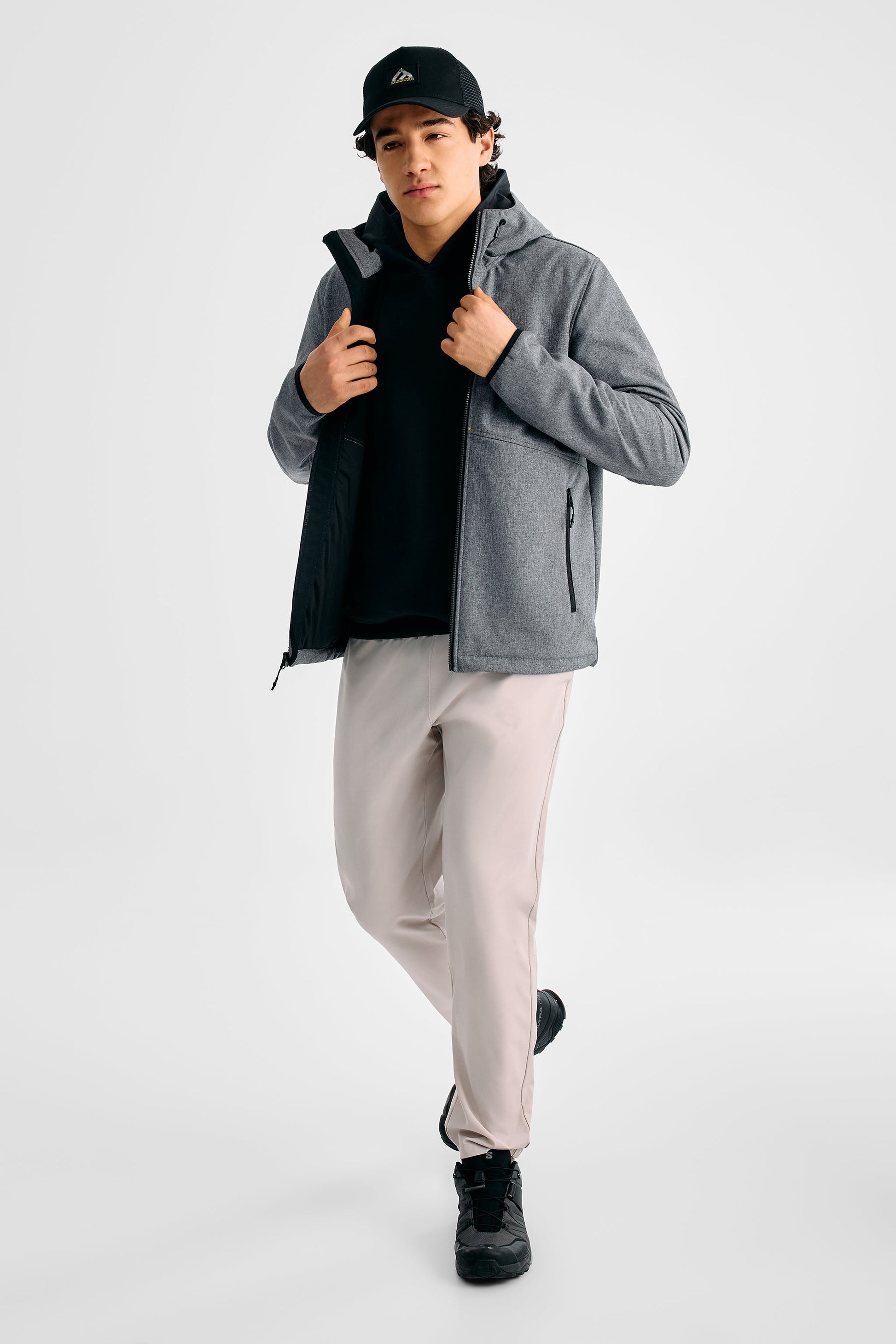 Manteau Softshell résistant à l'eau – Homme && GRIS MIXTE