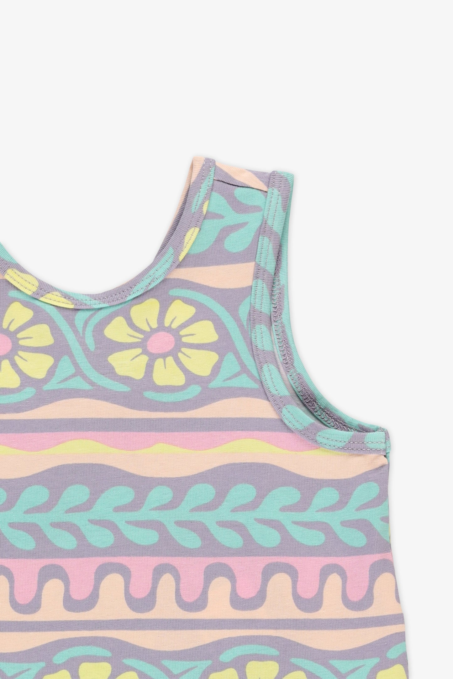 Robe S/ Manches Bretelles Larges - Bébé fille && ROSE MULTI