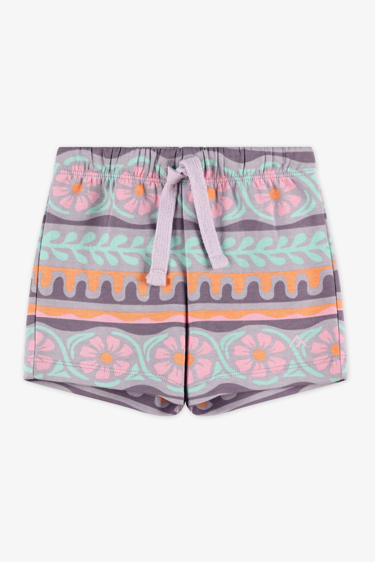 Short taille élastique avec cordon - Bébé fille && ROSE MULTI