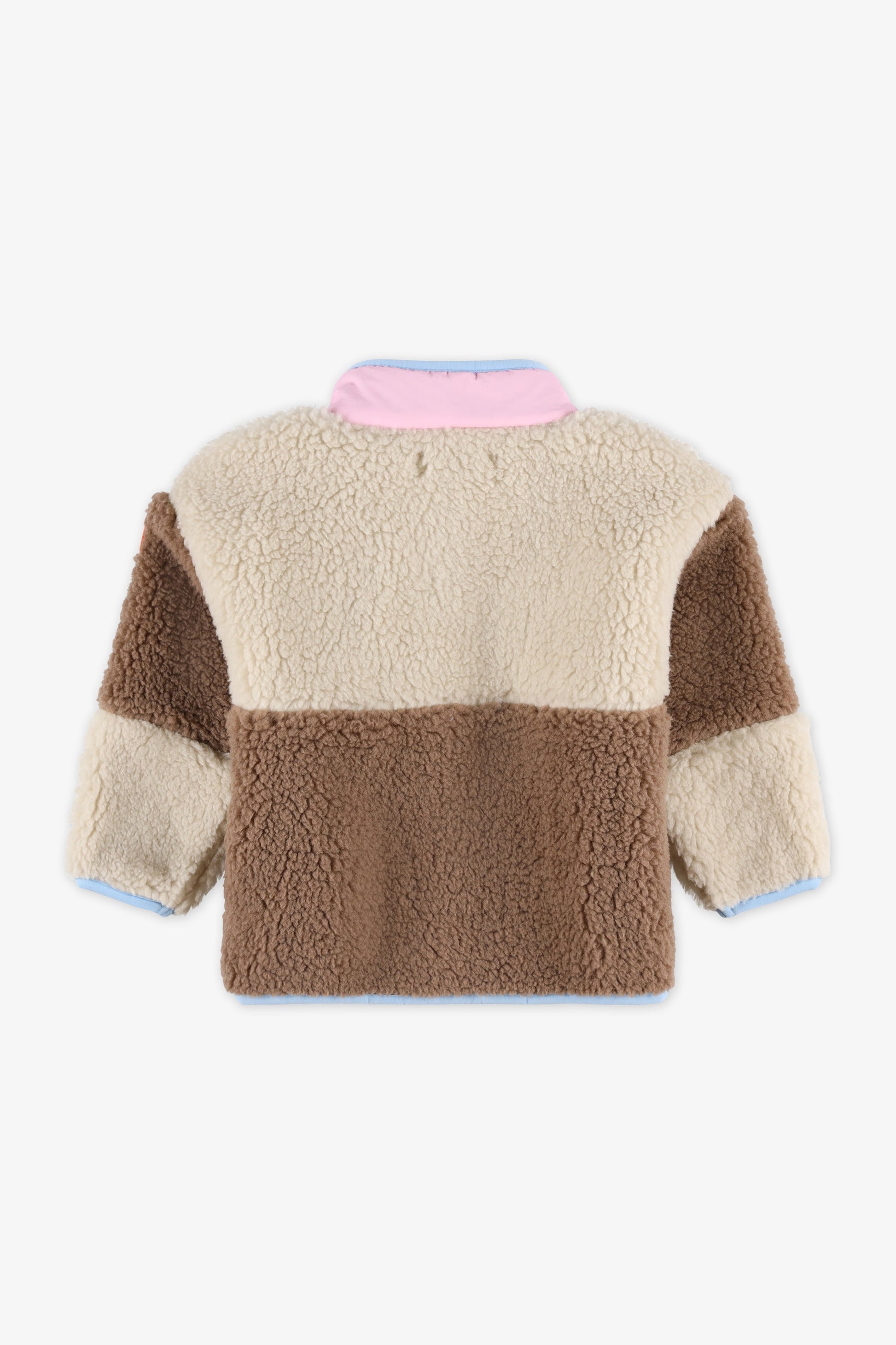 Veste color block en sherpa - Bébé fille && BLEU
