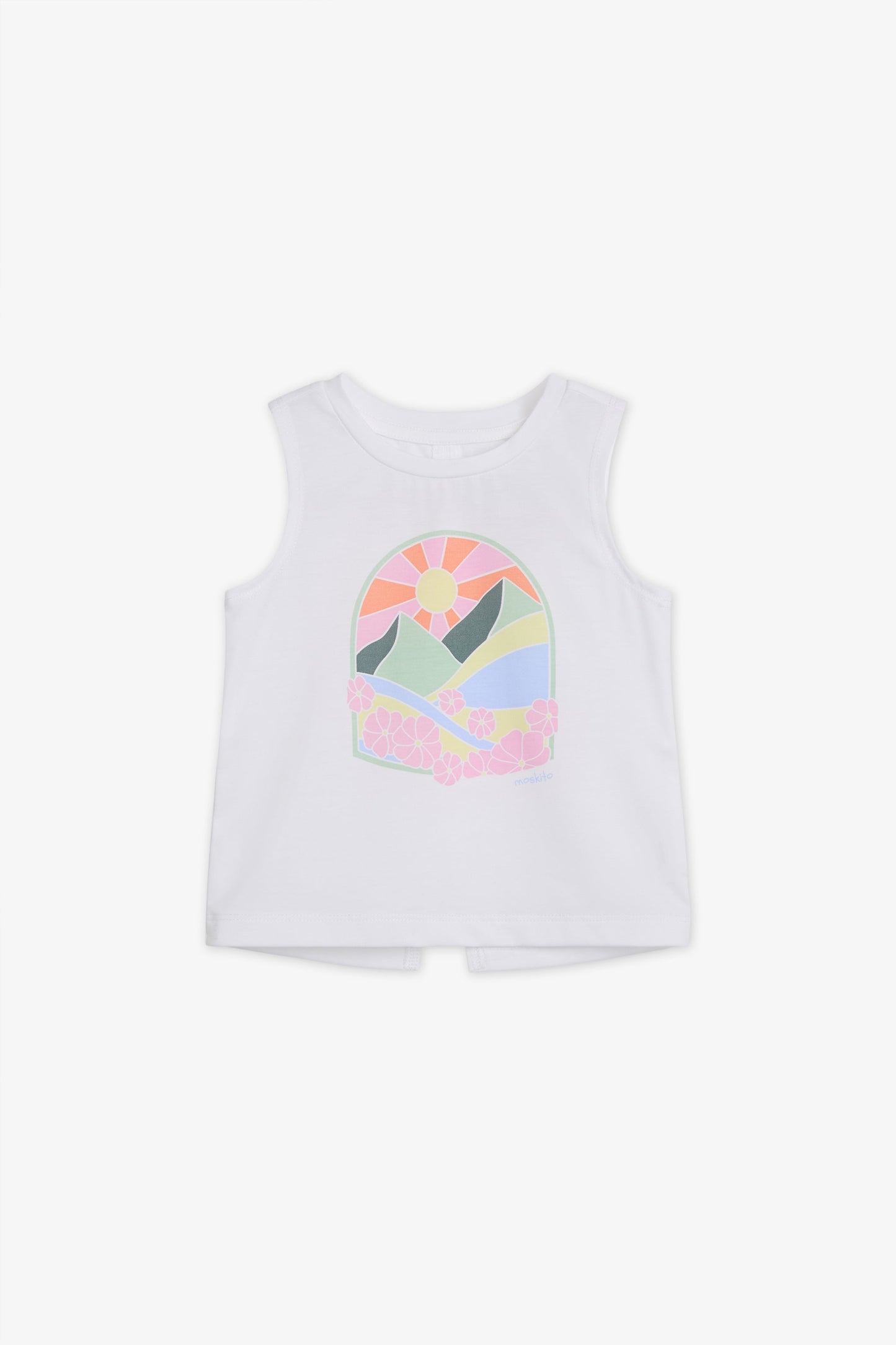 Camisole High & Low col rond - Enfant fille && BLANC
