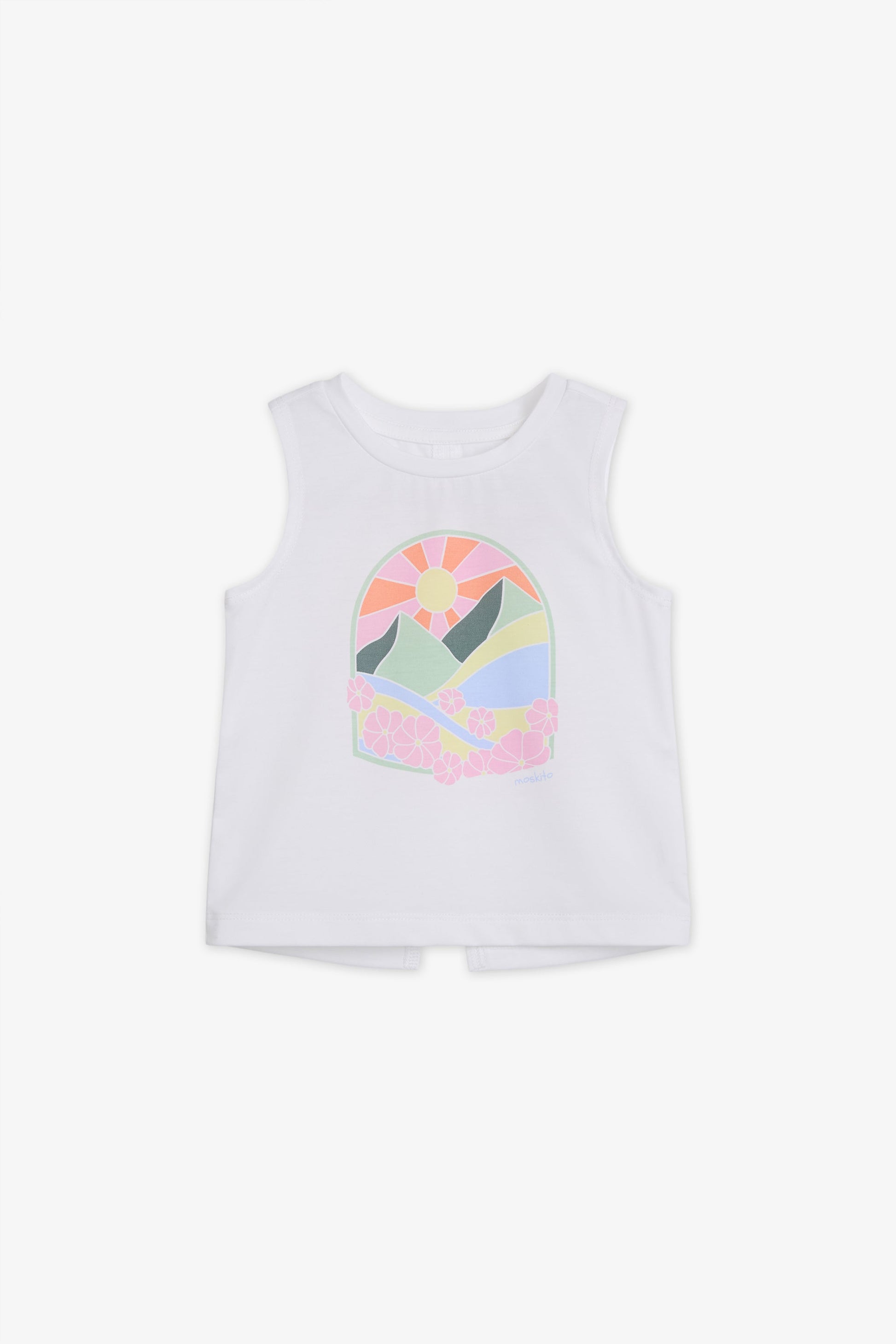 Camisole High & Low col rond - Enfant fille && BLANC