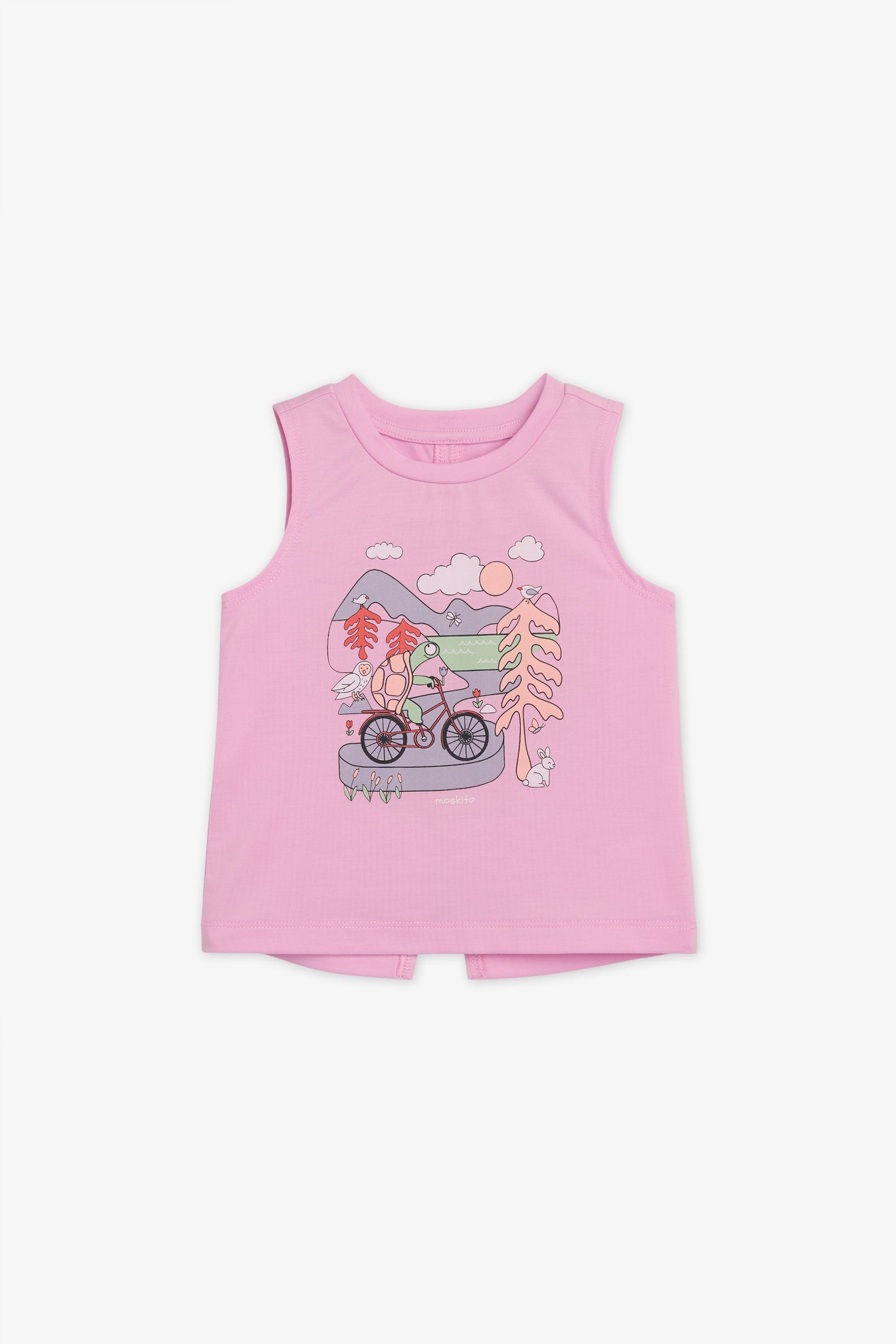 Camisole High & Low col rond - Enfant fille && ROSE